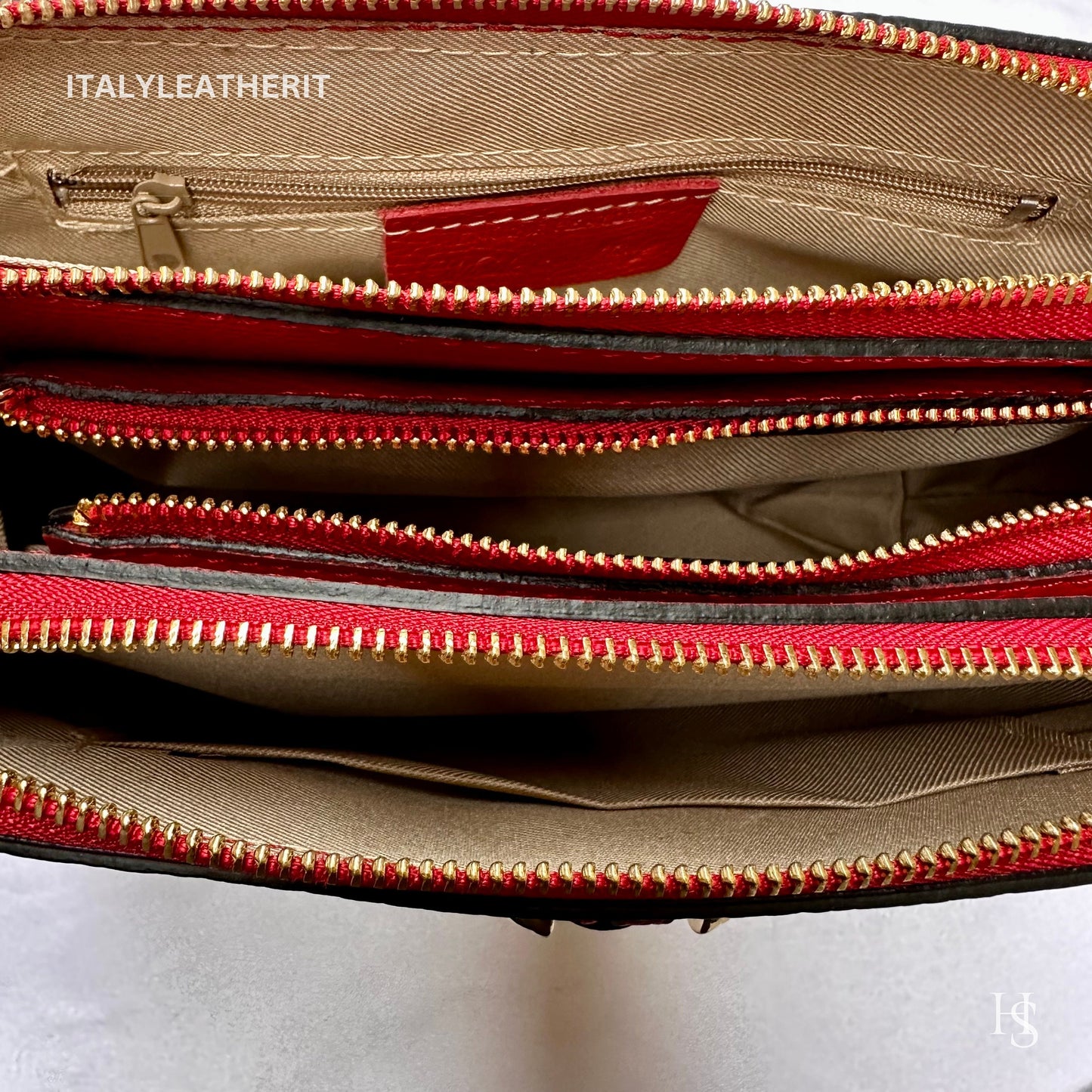 Italian Handmade Leather Bags For Women | Elegant Red Leather Tote From Florence | Best Collection