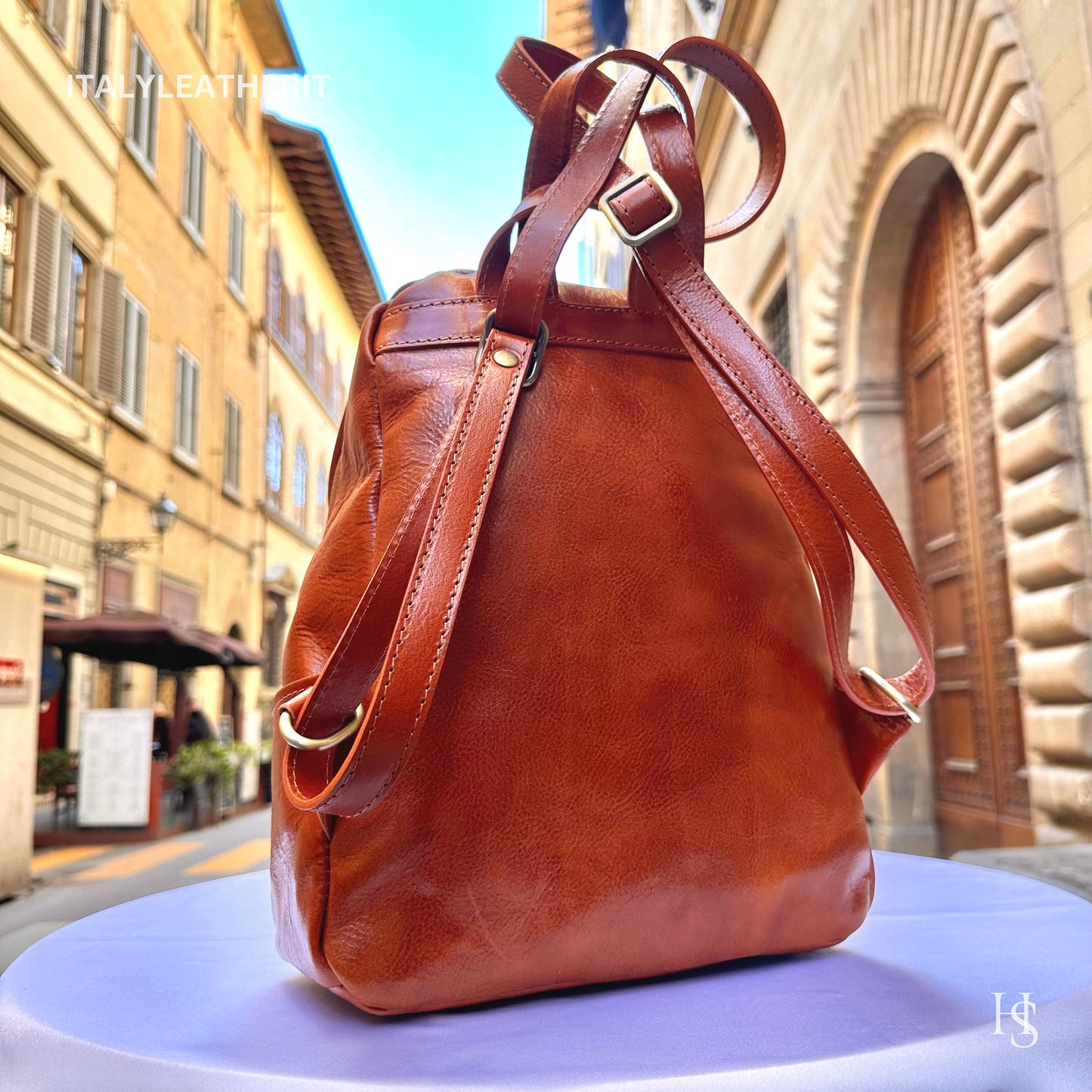 Italian Handmade Unisex Tuscan Leather Backpack from Florence, Italy – Stylish, Authentic, and Durable