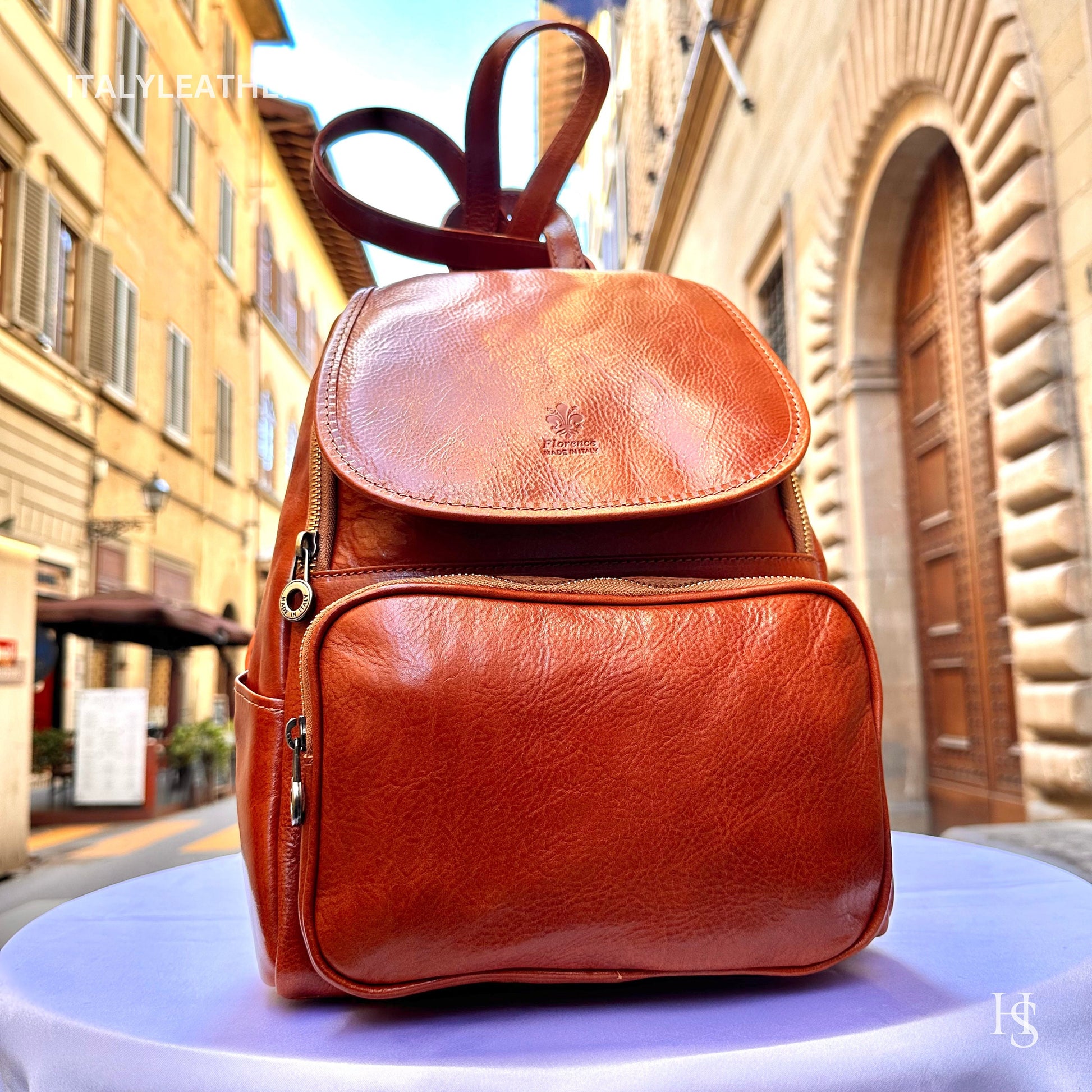 Italian Handmade Unisex Tuscan Leather Backpack from Florence, Italy – Stylish, Authentic, and Durable