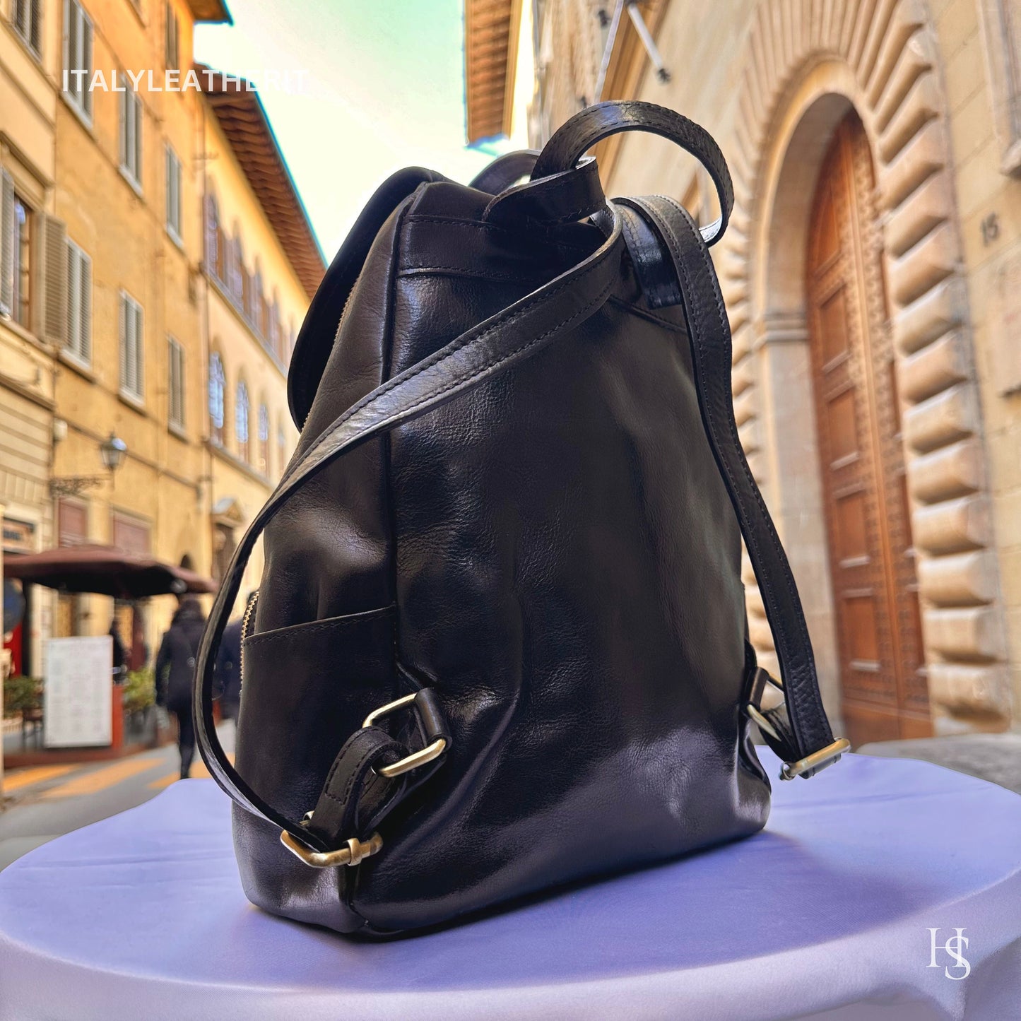 Italian Handmade Unisex Tuscan Leather Backpack from Florence, Italy – Stylish, Authentic, and Durable