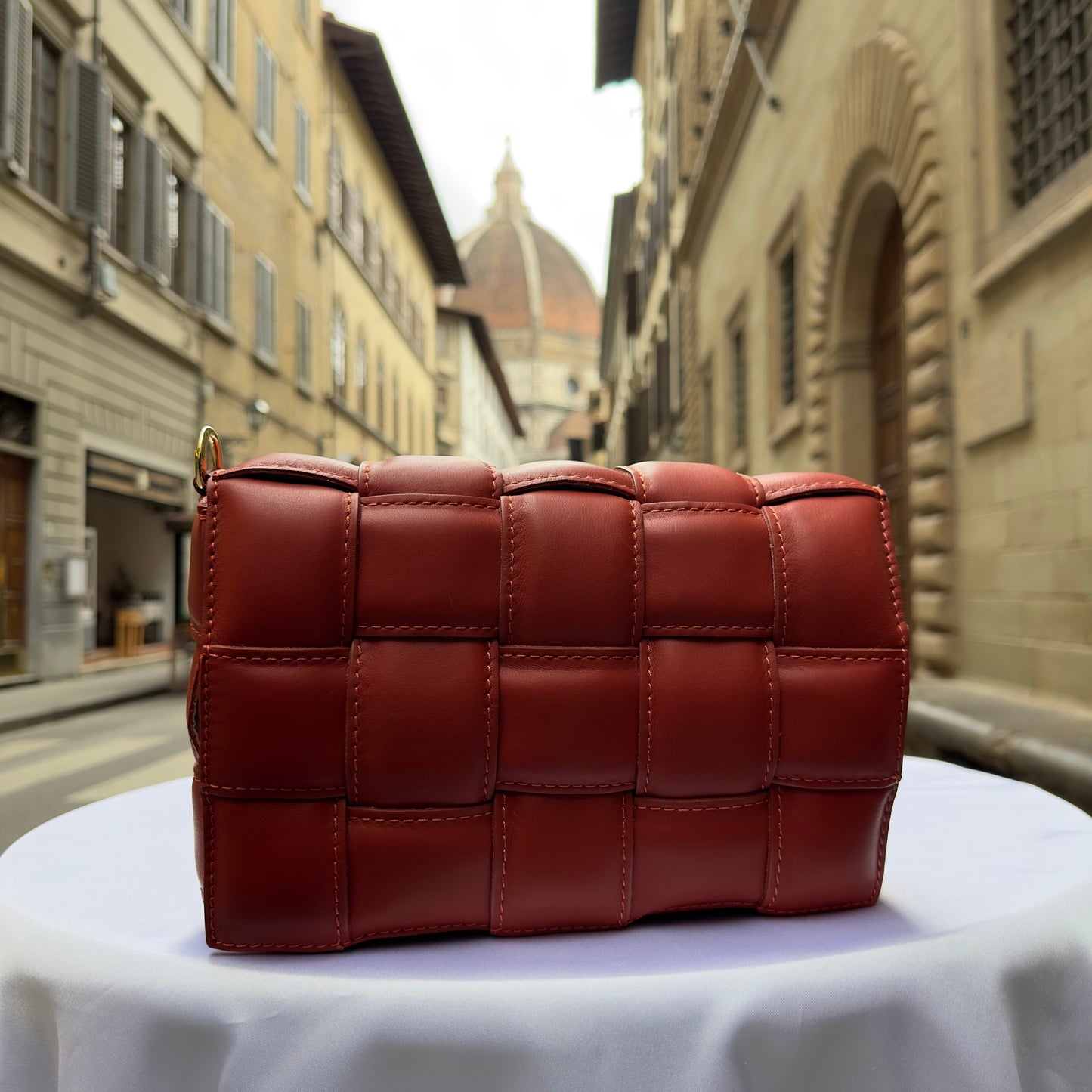 Italian Handmade Leather Bags For Women | Elegant Luxury Soft Leather Orange Crossbody Bag From Florence