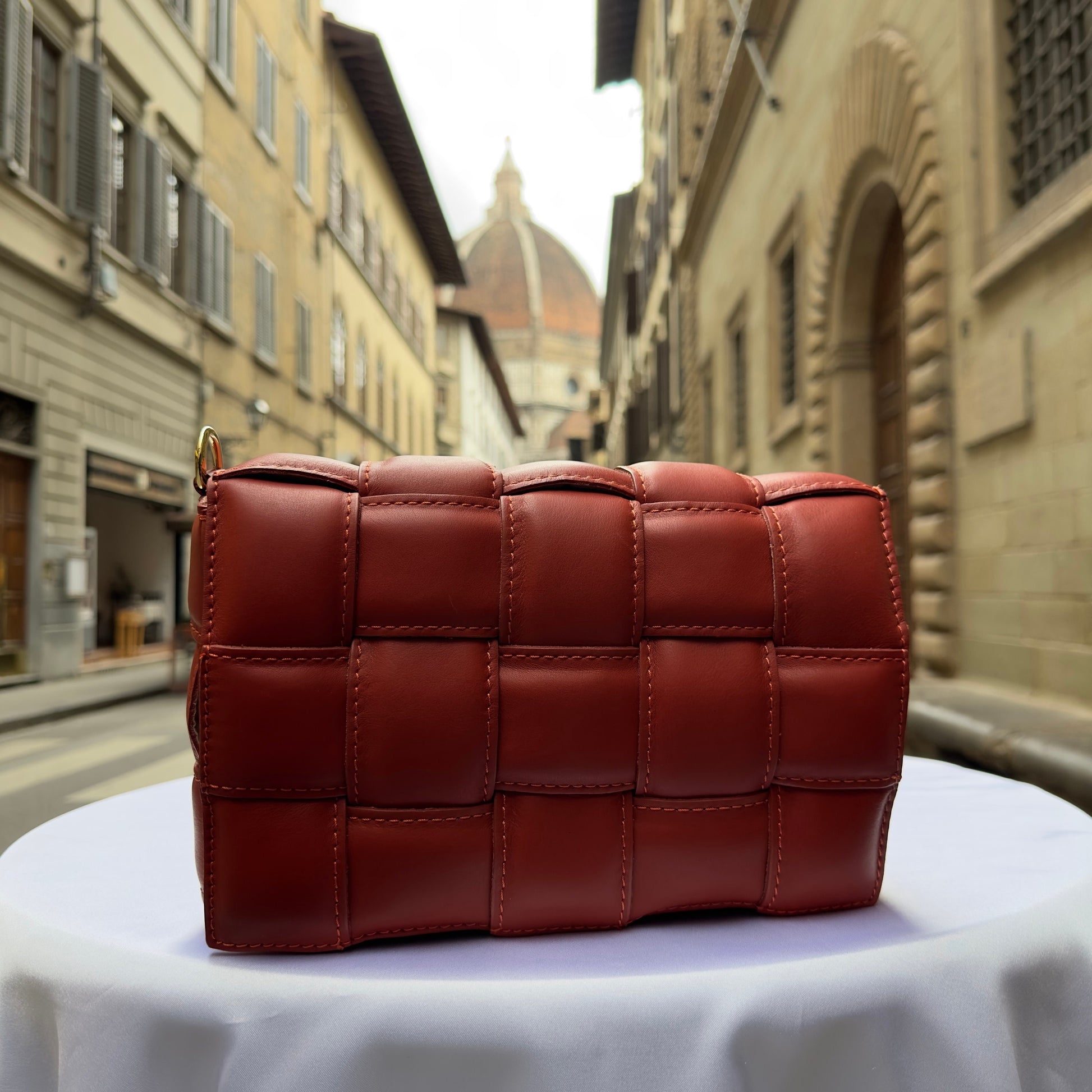 Italian Handmade Leather Bags For Women | Elegant Luxury Soft Leather Orange Crossbody Bag From Florence
