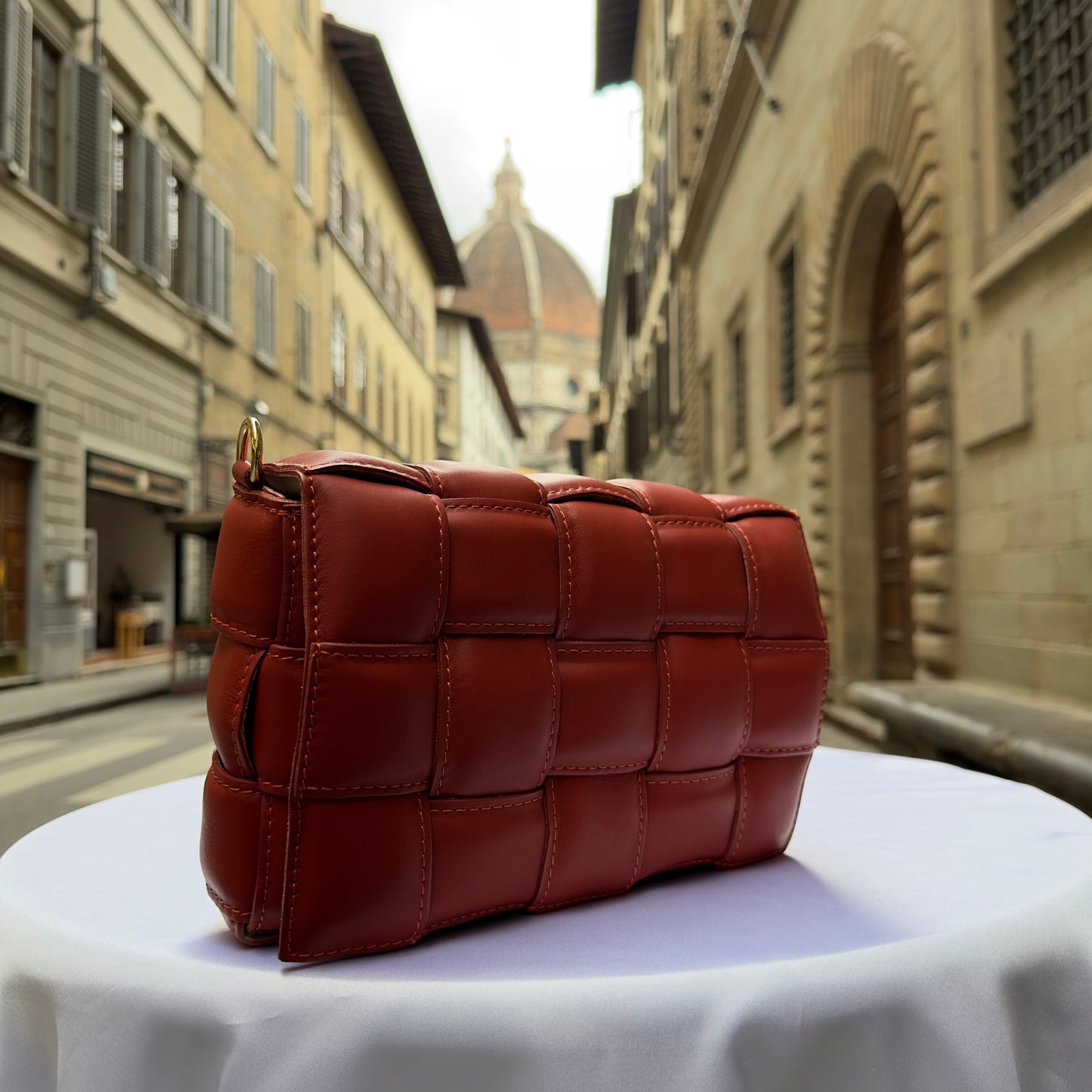 Italian Handmade Leather Bags For Women | Elegant Luxury Soft Leather Orange Crossbody Bag From Florence