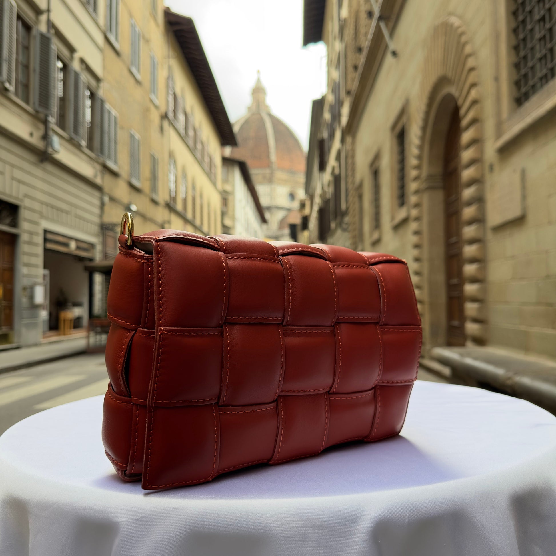 Italian Handmade Leather Bags For Women | Elegant Luxury Soft Leather Orange Crossbody Bag From Florence