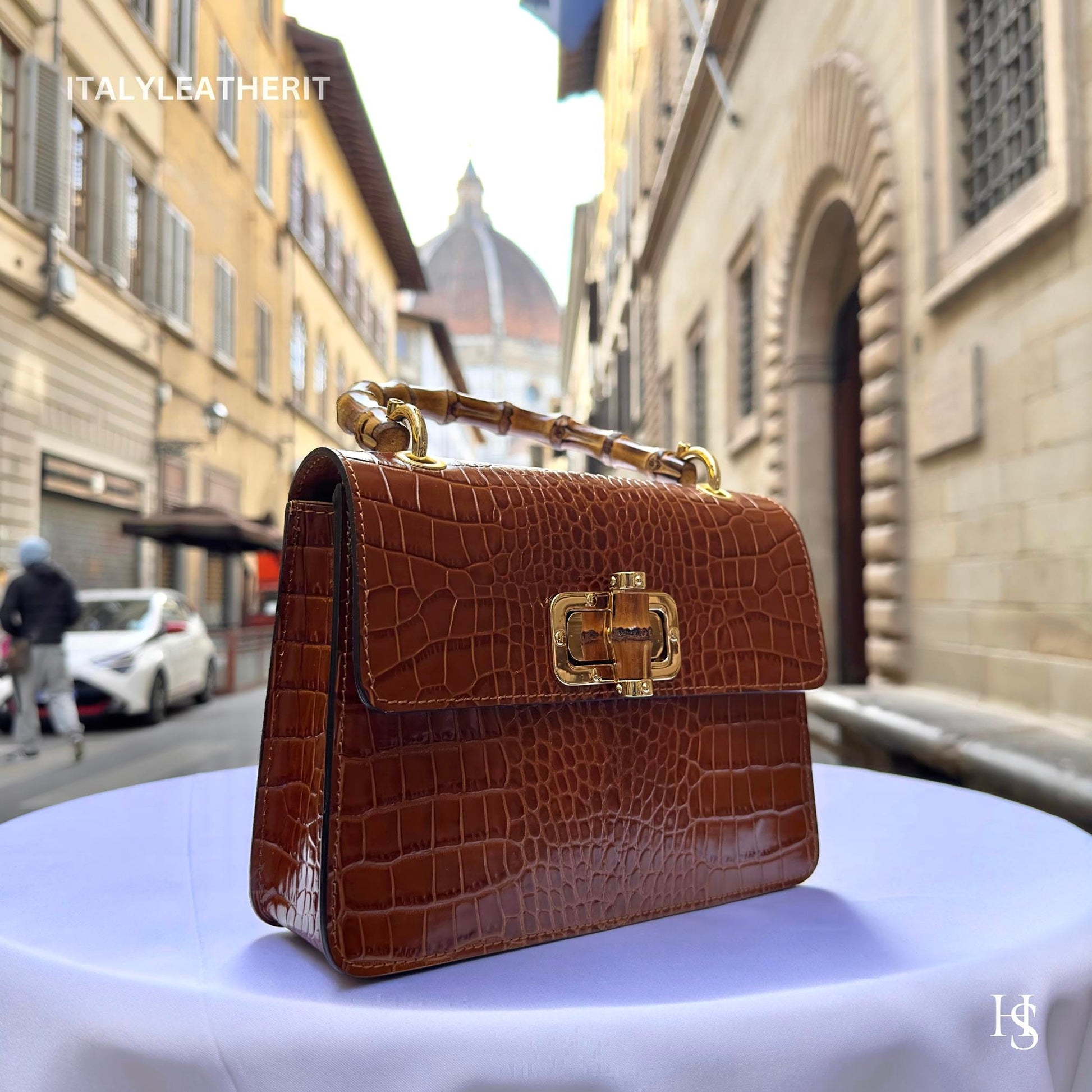 Italian Handmade Leather Bags For Women l l Elegant Leather Tote From Florence, Brown Leather tote Premium Purse