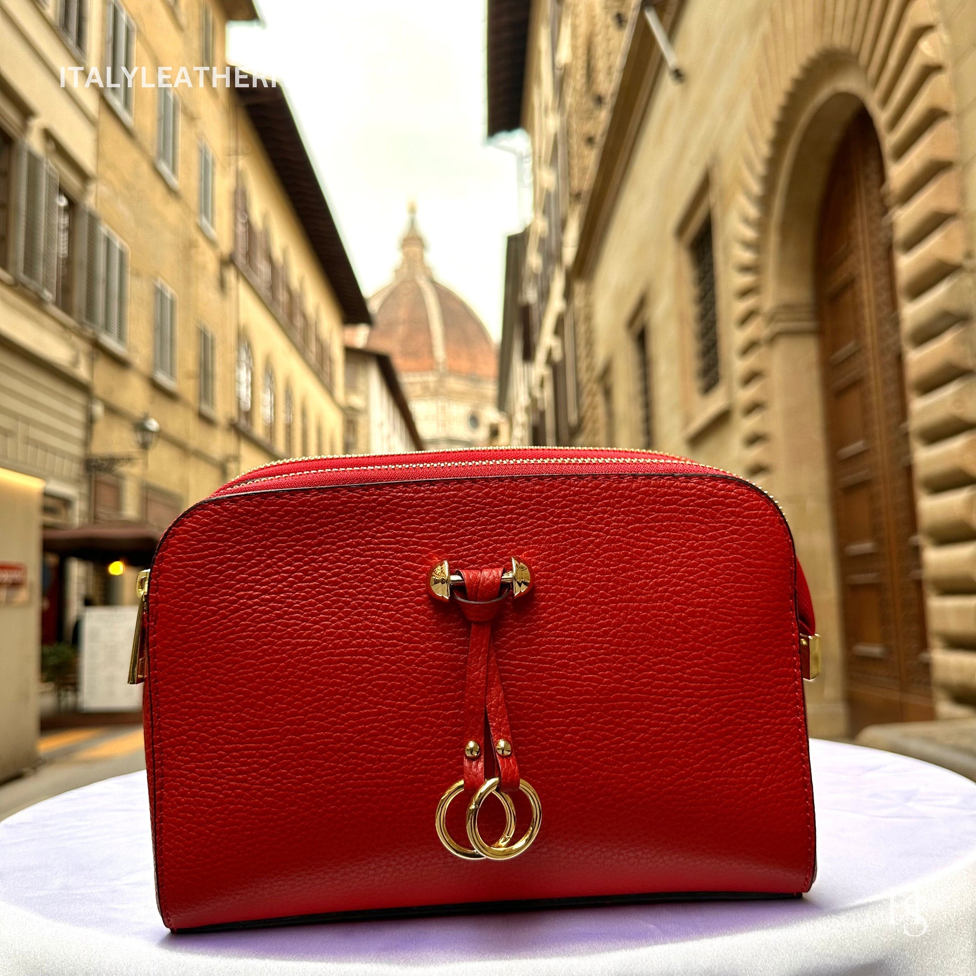 Italian Handmade Leather Bags For Women | Elegant Red Leather Tote From Florence | Best Collection
