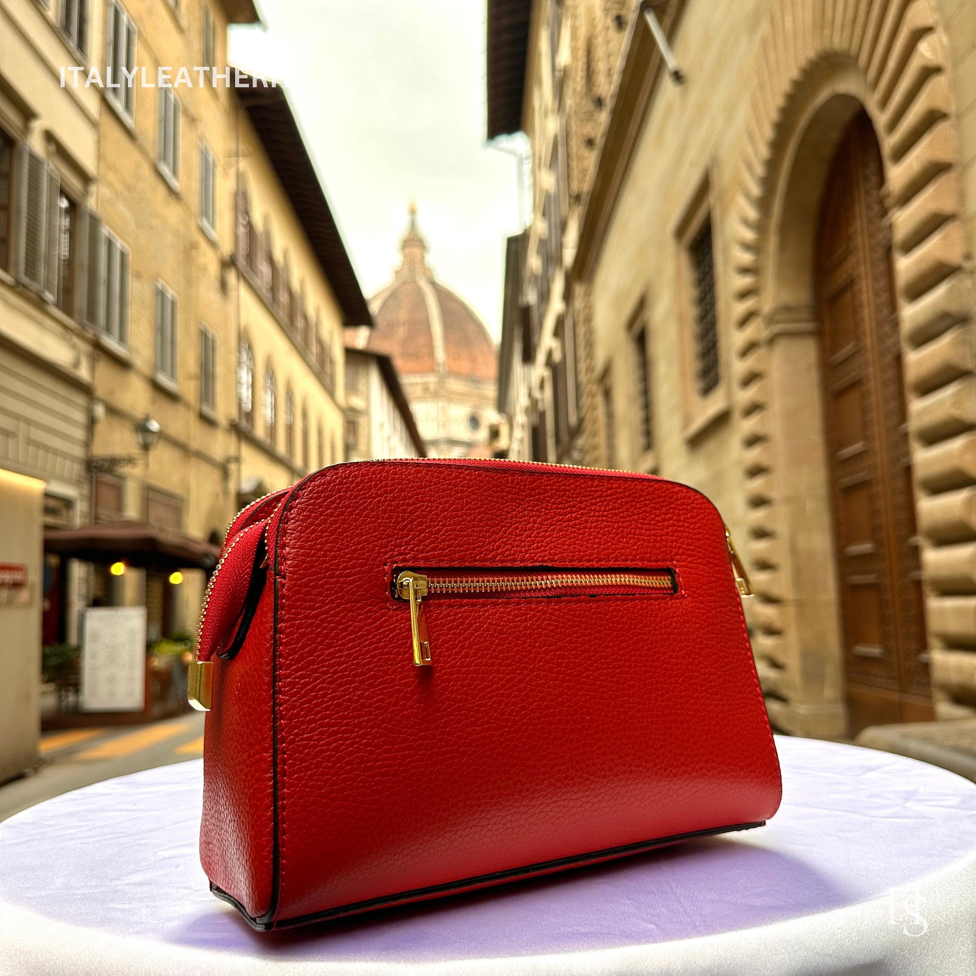 Italian Handmade Leather Bags For Women | Elegant Red Leather Tote From Florence | Best Collection