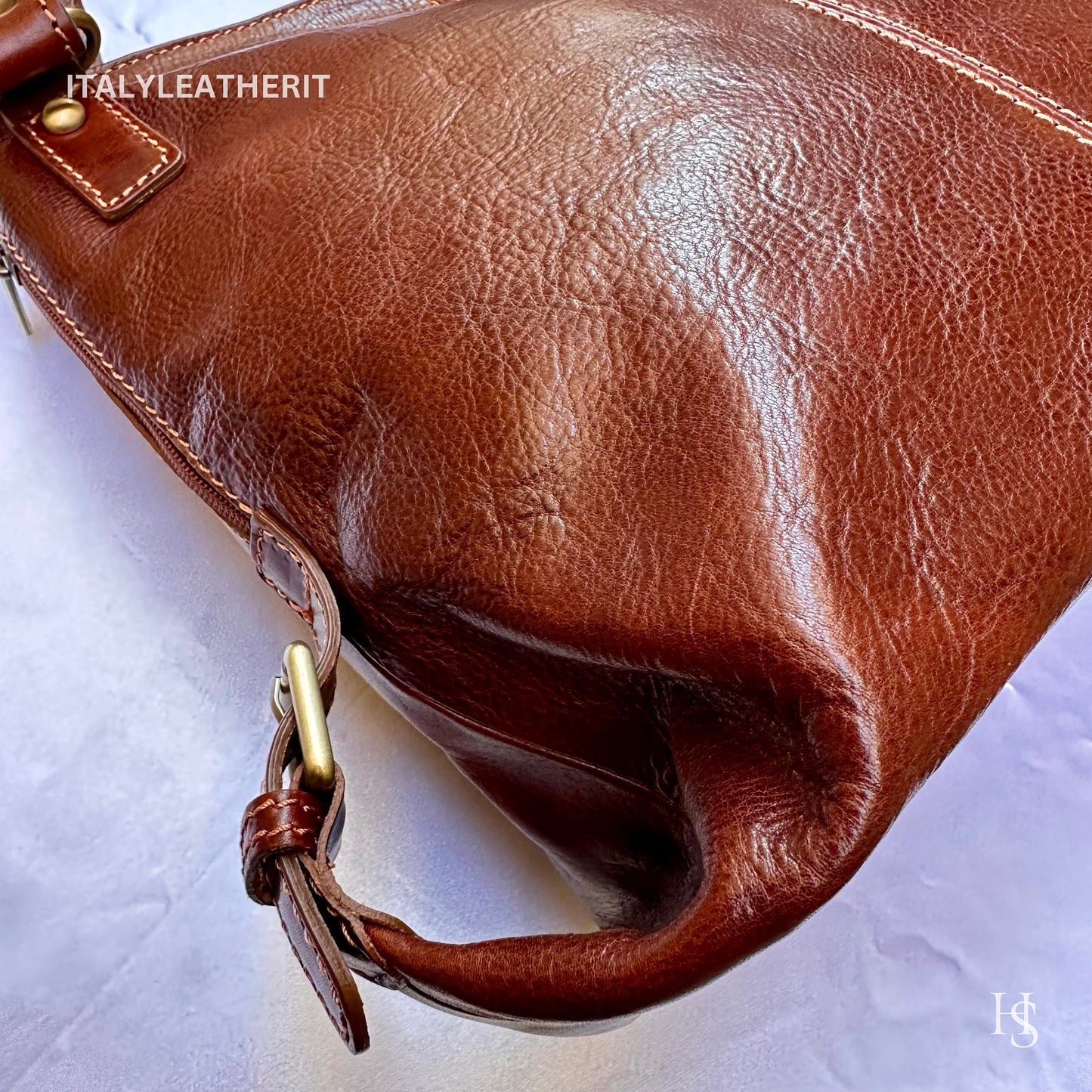 Italian Handmade Leather Bags For Women l l Elegant Leather Tote From Florence, Brown shoulder bag