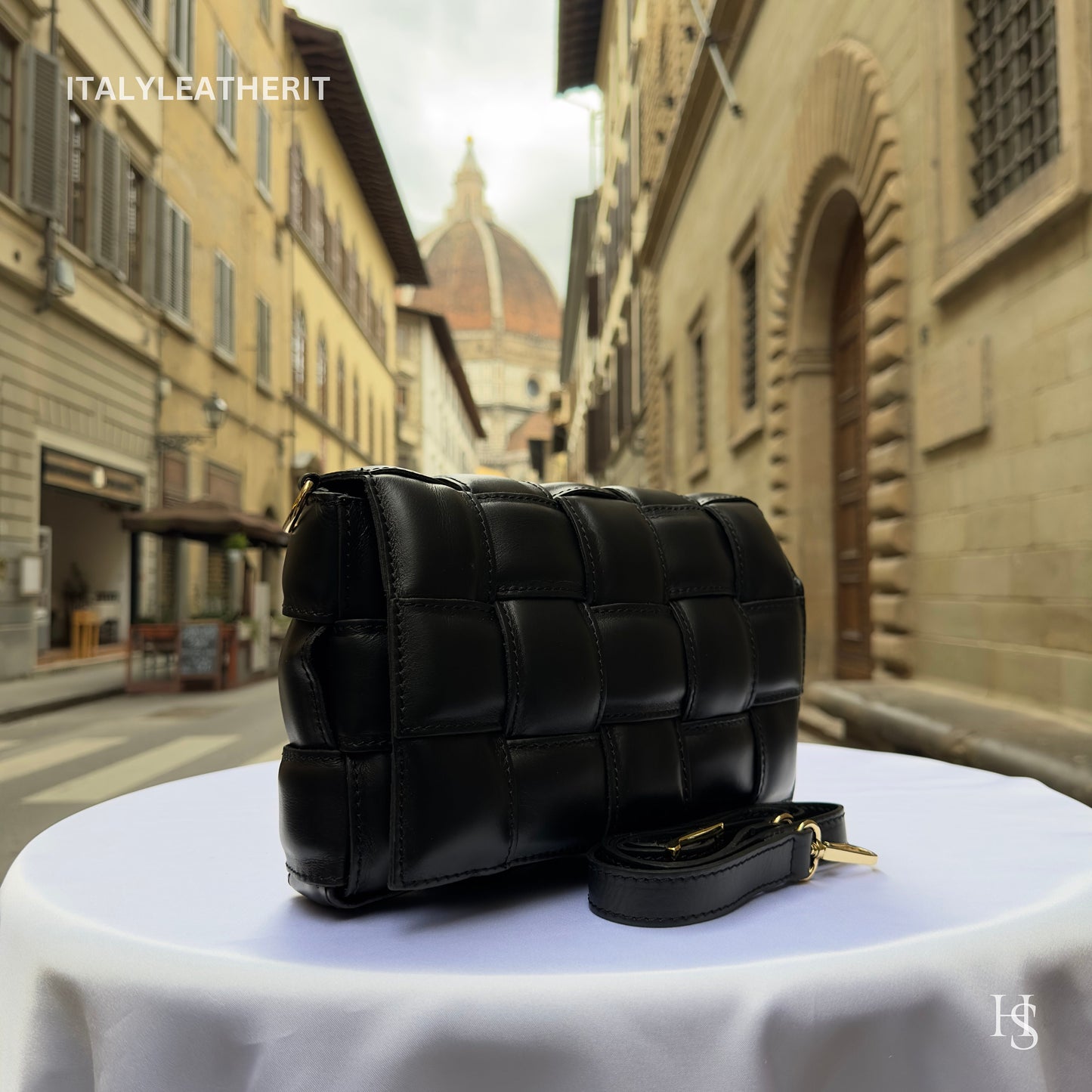 Italian Handmade Leather Bags for Women | Elegant Leather Tote from Florence | Black Bag Made in Italy