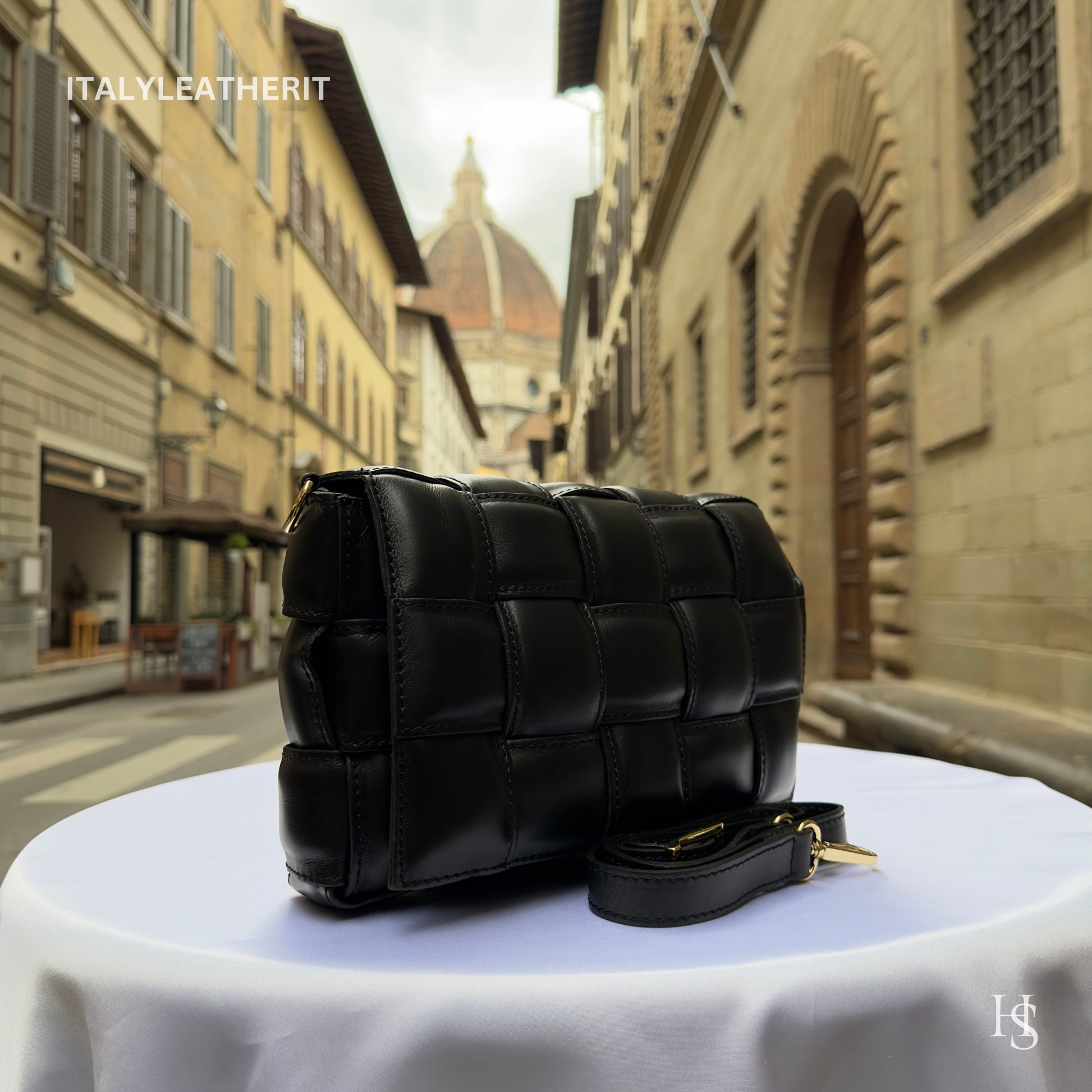 Italian Handmade Leather Bags for Women | Elegant Leather Tote from Florence | Black Bag Made in Italy
