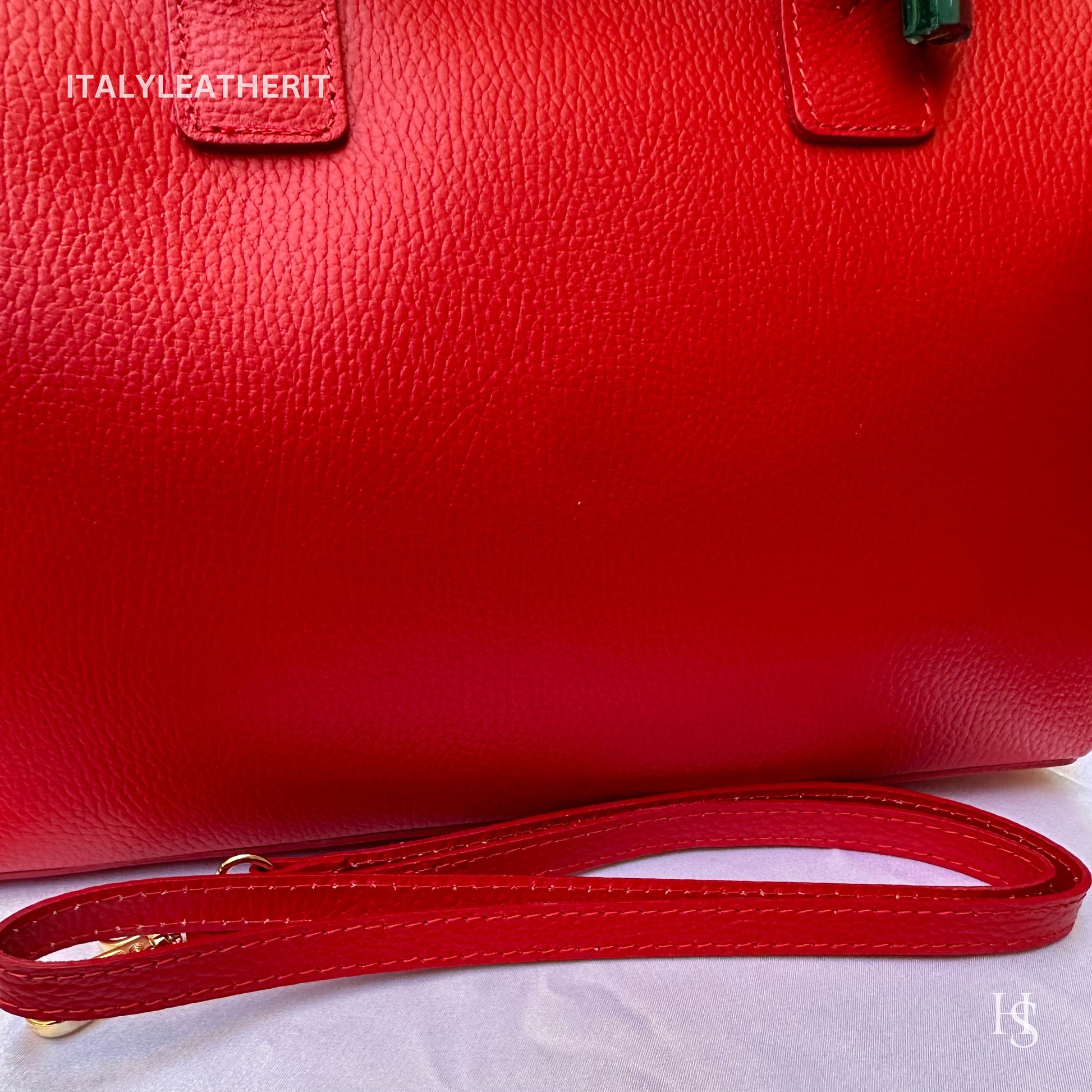 Italian Handmade Leather Bags For Women l l Elegant Leather Tote From Florence, Red bag, Lock bag, Stylish Handbag