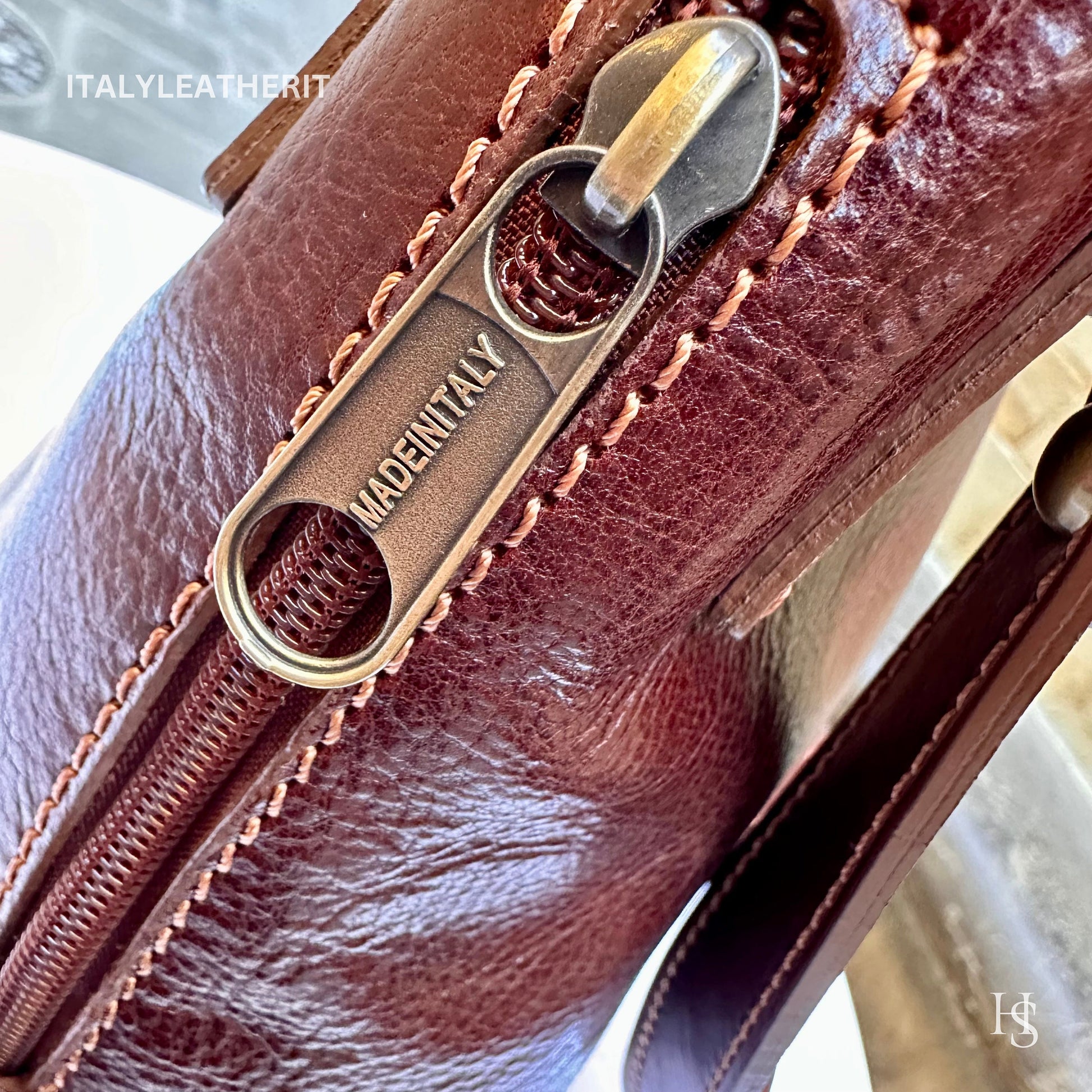 Italian Handmade Leather Bags For Women l l Elegant Leather Tote From Florence, Brown shoulder bag