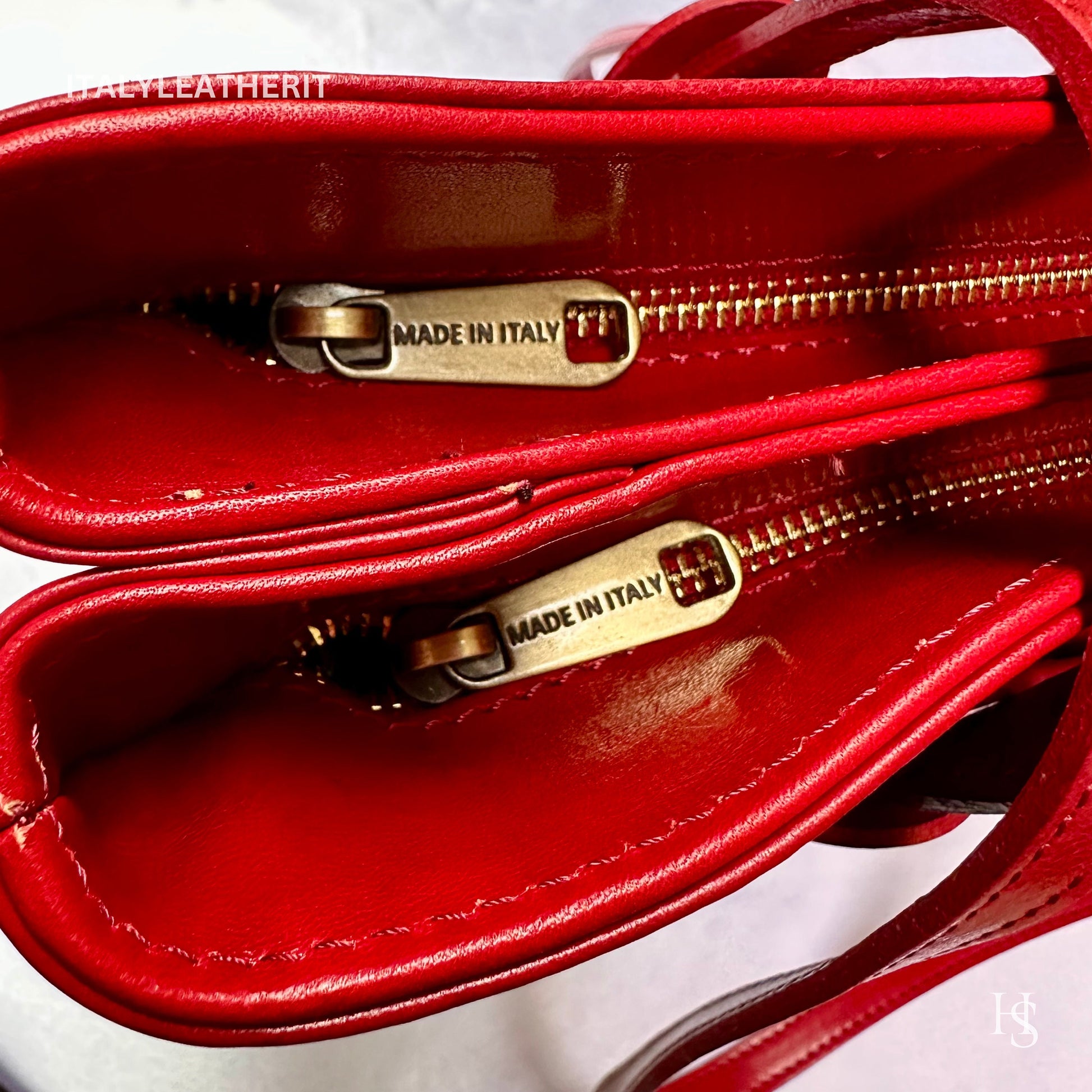 Italian Handmade Leather Bags For Women l l Elegant Leather Tote From Florence, Red Leather Purse