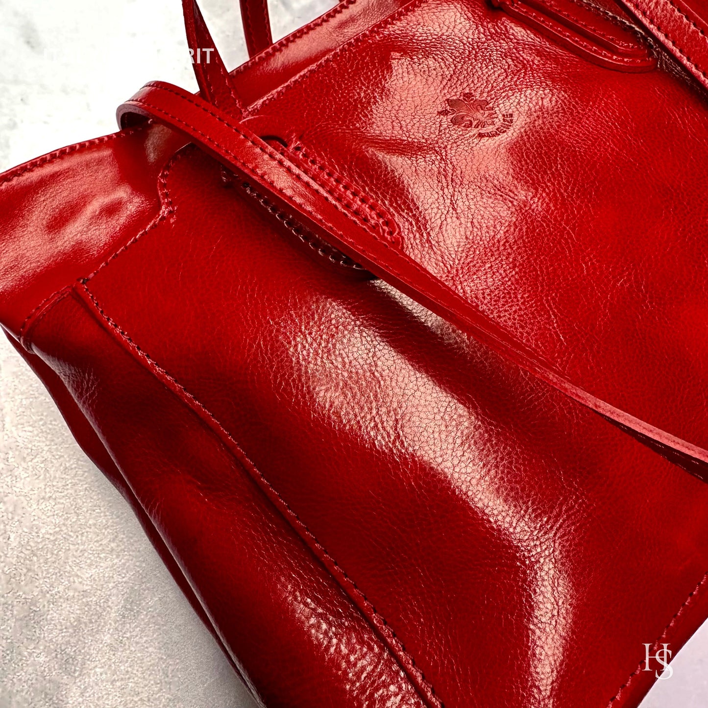 Italian Handmade Leather Bags For Women l l Elegant Leather Tote From Florence, Red Leather Purse