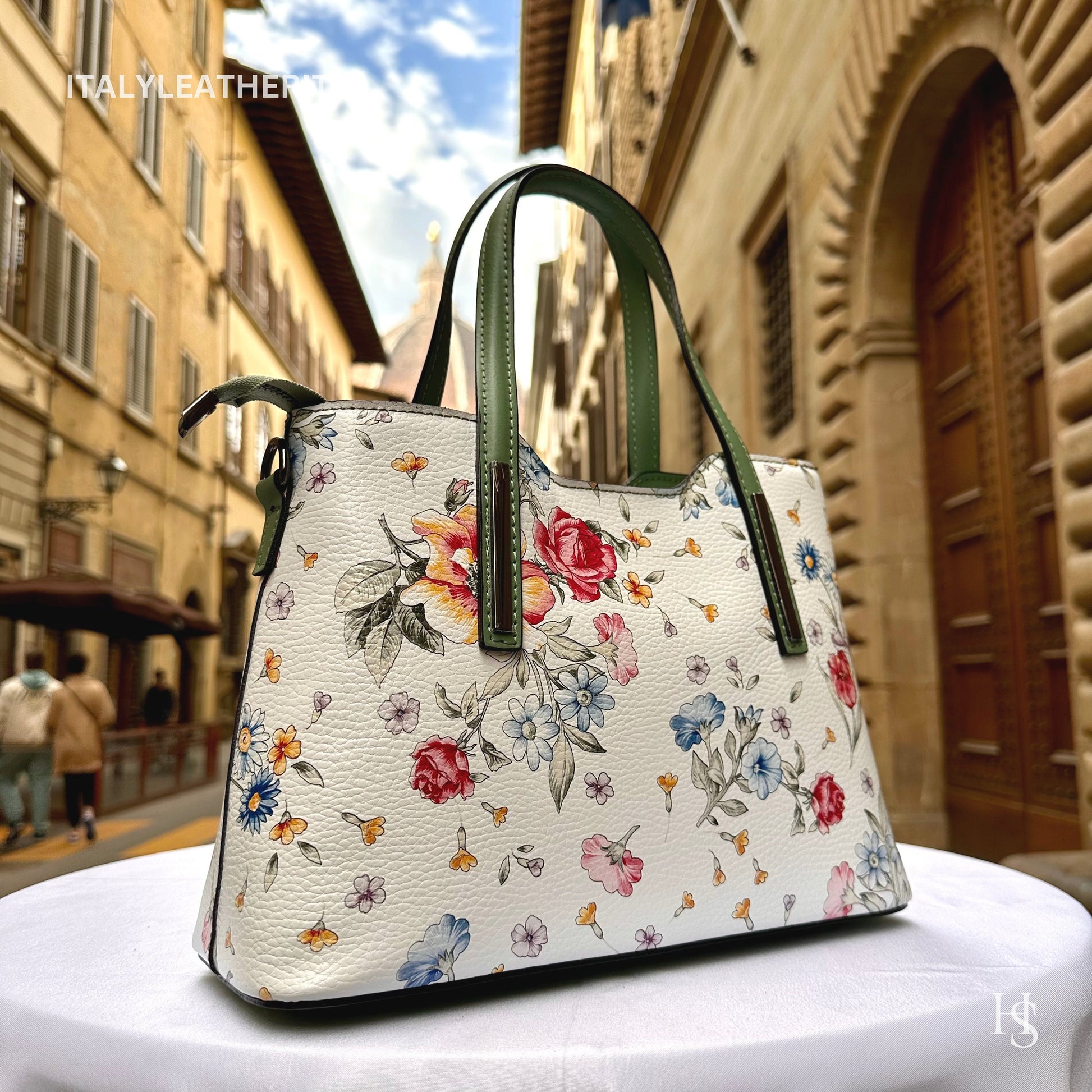 Italian Handmade Leather Bags For Woman l l Elegant Leather Tote From Florence || Made in Italy , Flower Purse