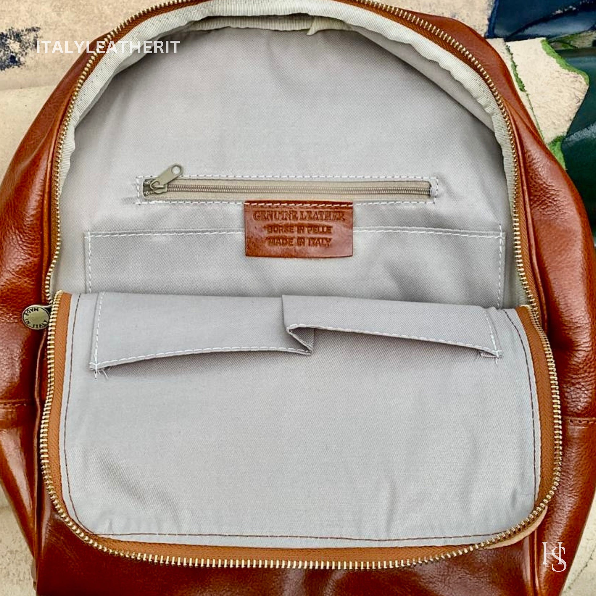 Italian Handmade Leather Backpack Unisex ll Genuine Leather Made In Italy Florence, backpack for men and women