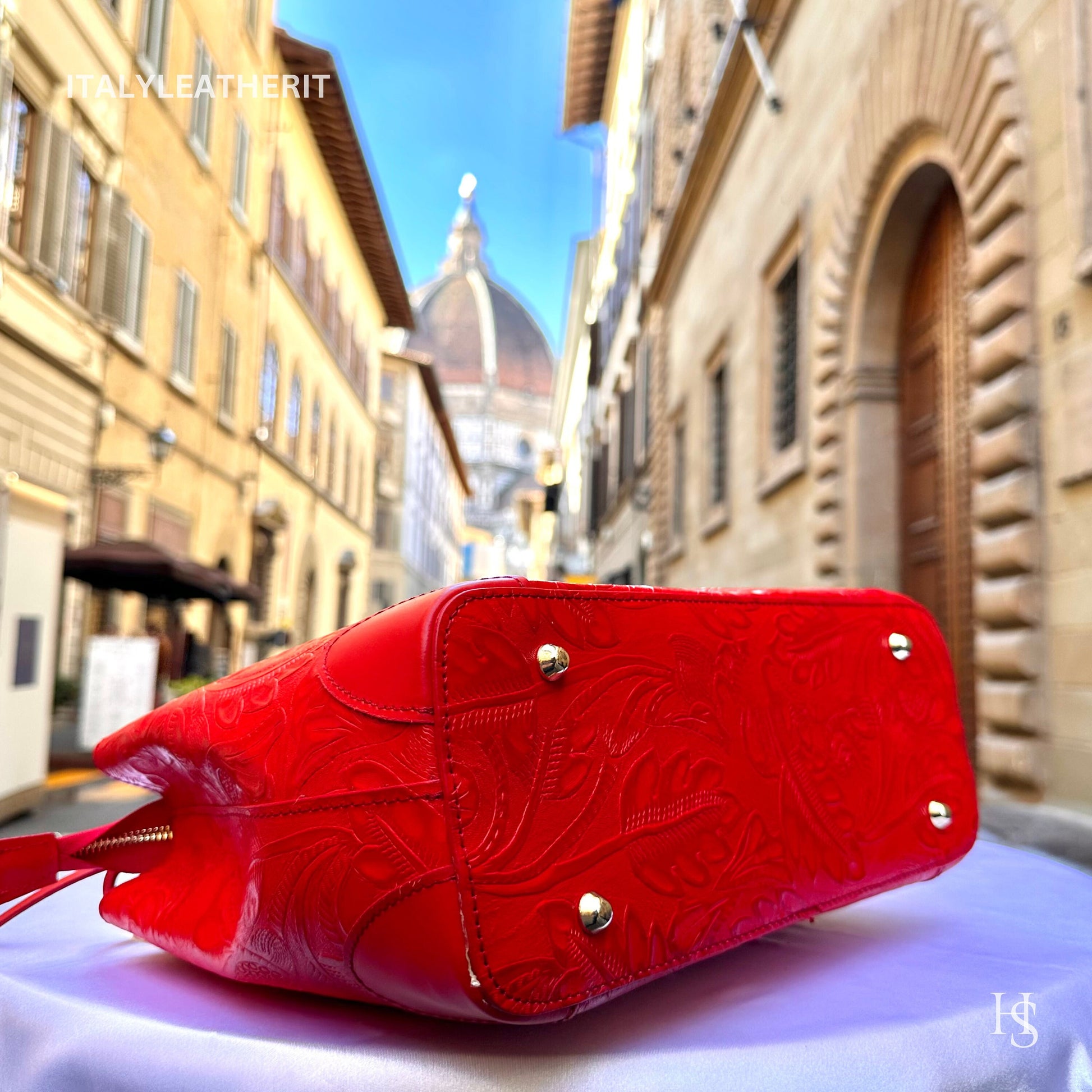 Italian Handmade Leather Bags For Woman l l Elegant Leather Tote From Florence || Made in Italy , Red leather tote