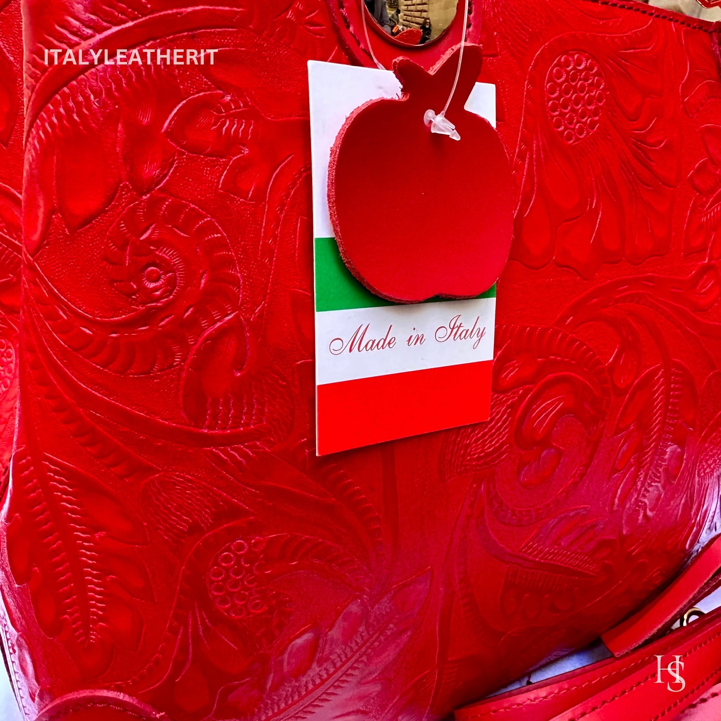 Italian Handmade Leather Bags For Woman l l Elegant Leather Tote From Florence || Made in Italy , Red leather tote