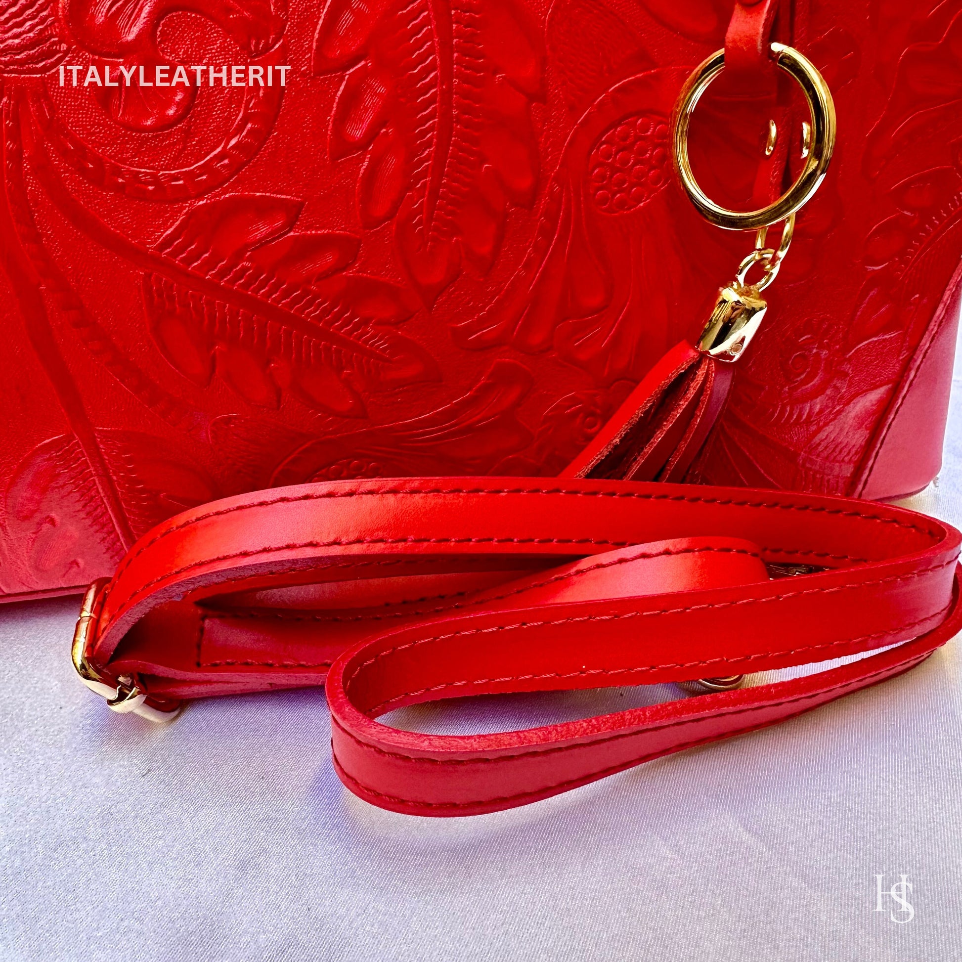 Italian Handmade Leather Bags For Woman l l Elegant Leather Tote From Florence || Made in Italy , Red leather tote