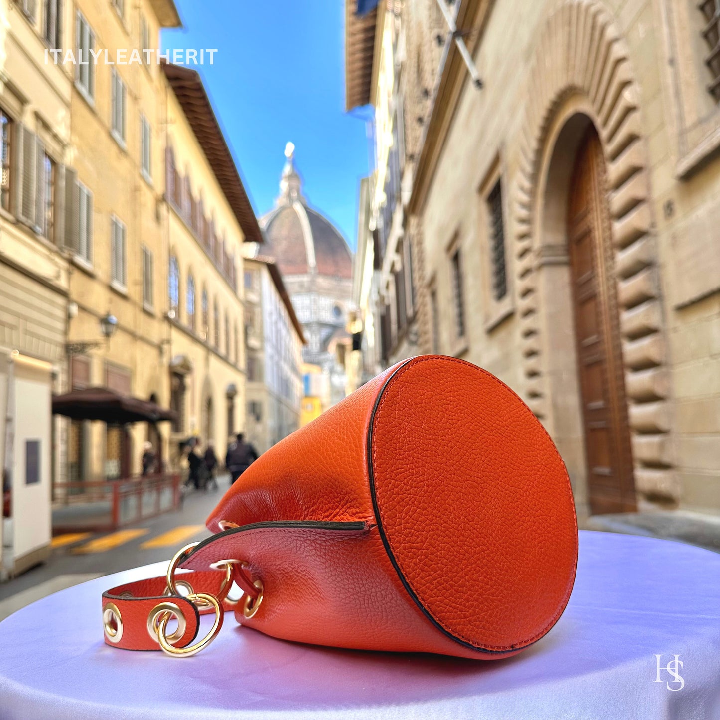 Italian Handmade Leather Bags For Woman l l Elegant Leather Tote From Florence, Bucket bag