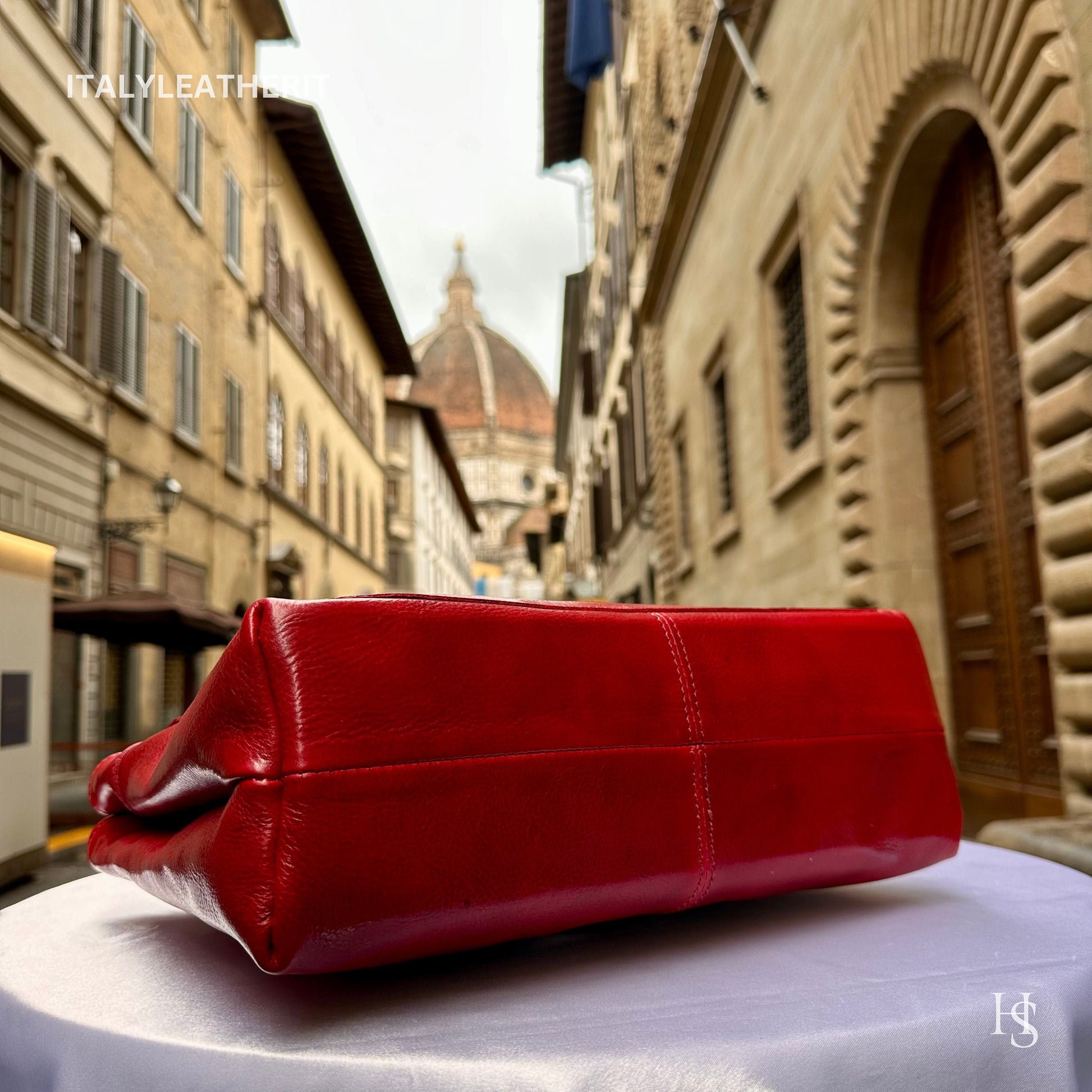 Italian Handmade Leather Bags For Women l l Elegant Leather Tote From Florence, Red Leather Purse