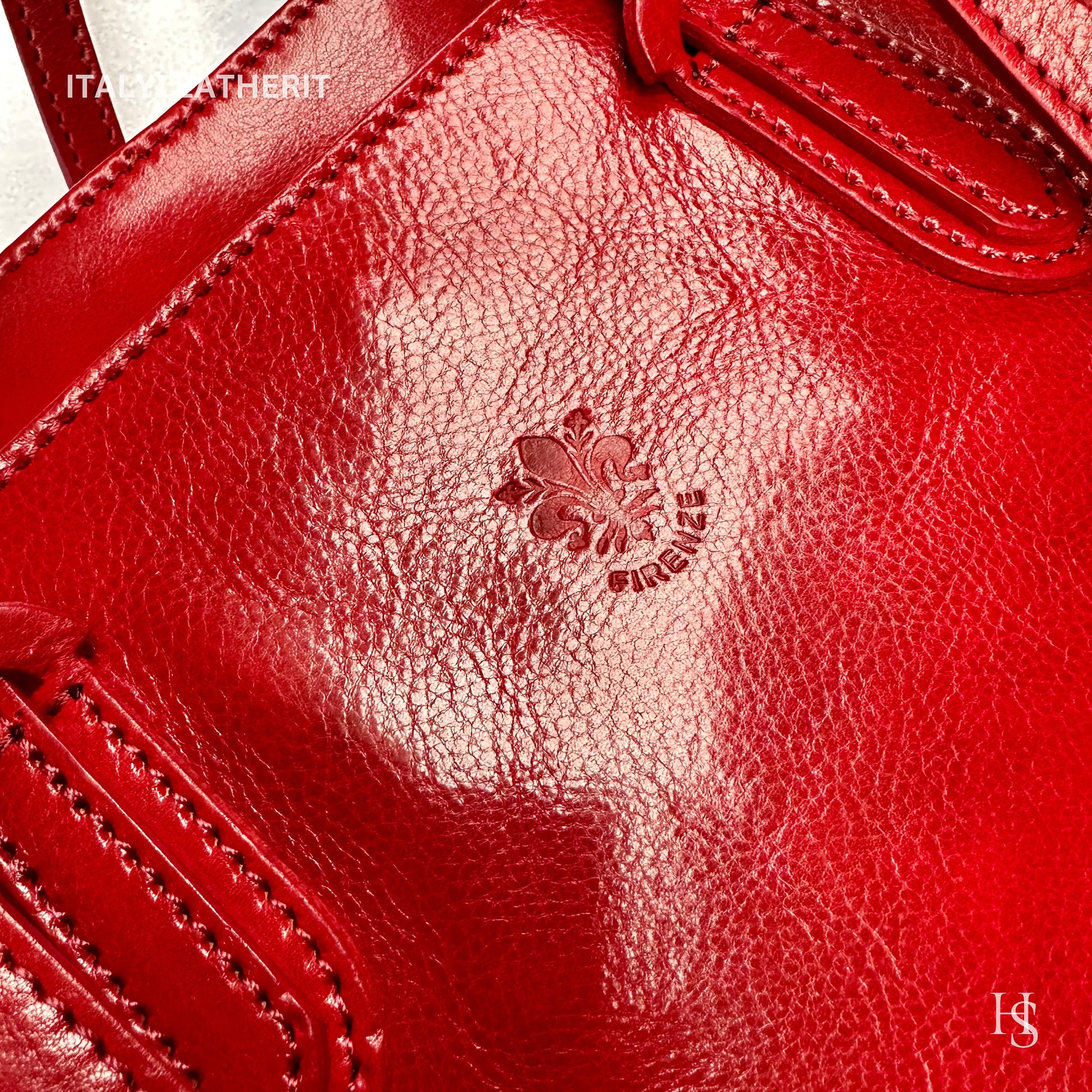 Italian Handmade Leather Bags For Women l l Elegant Leather Tote From Florence, Red Leather Purse
