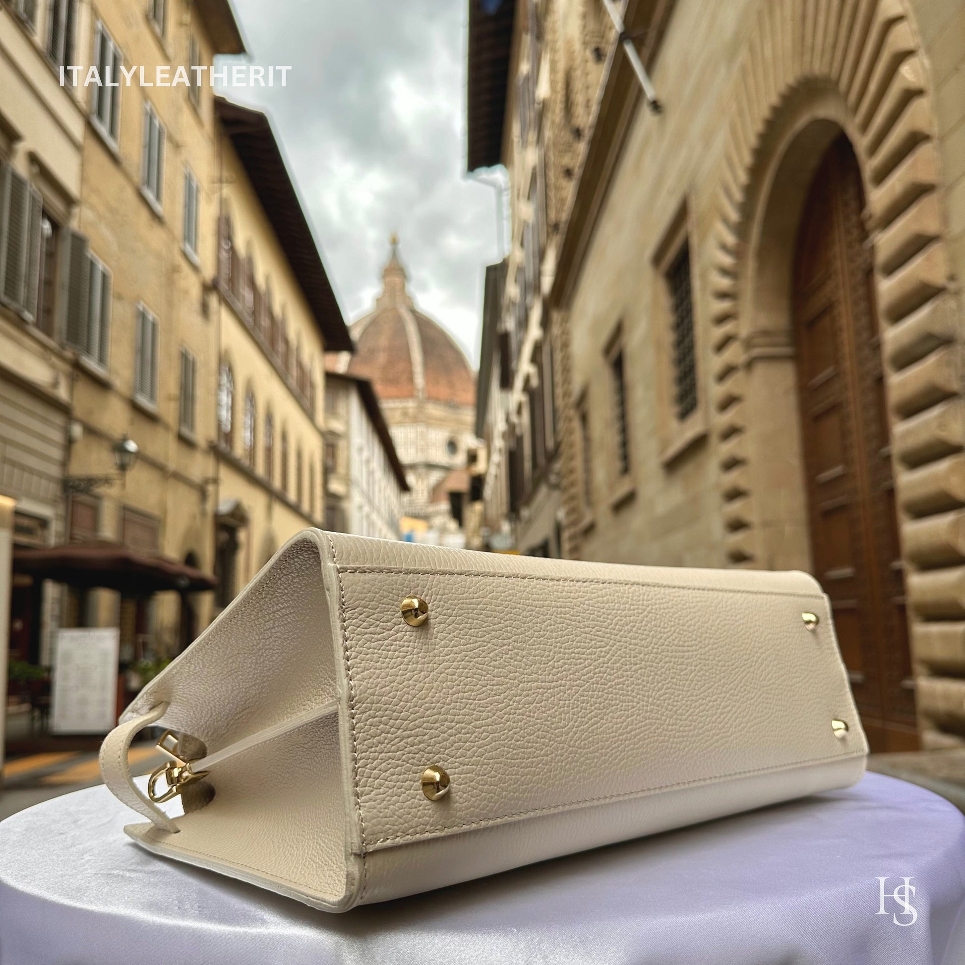Italian Handmade Leather Bags for Women | Elegant Tote & Purse from Florence, gold hardware bag