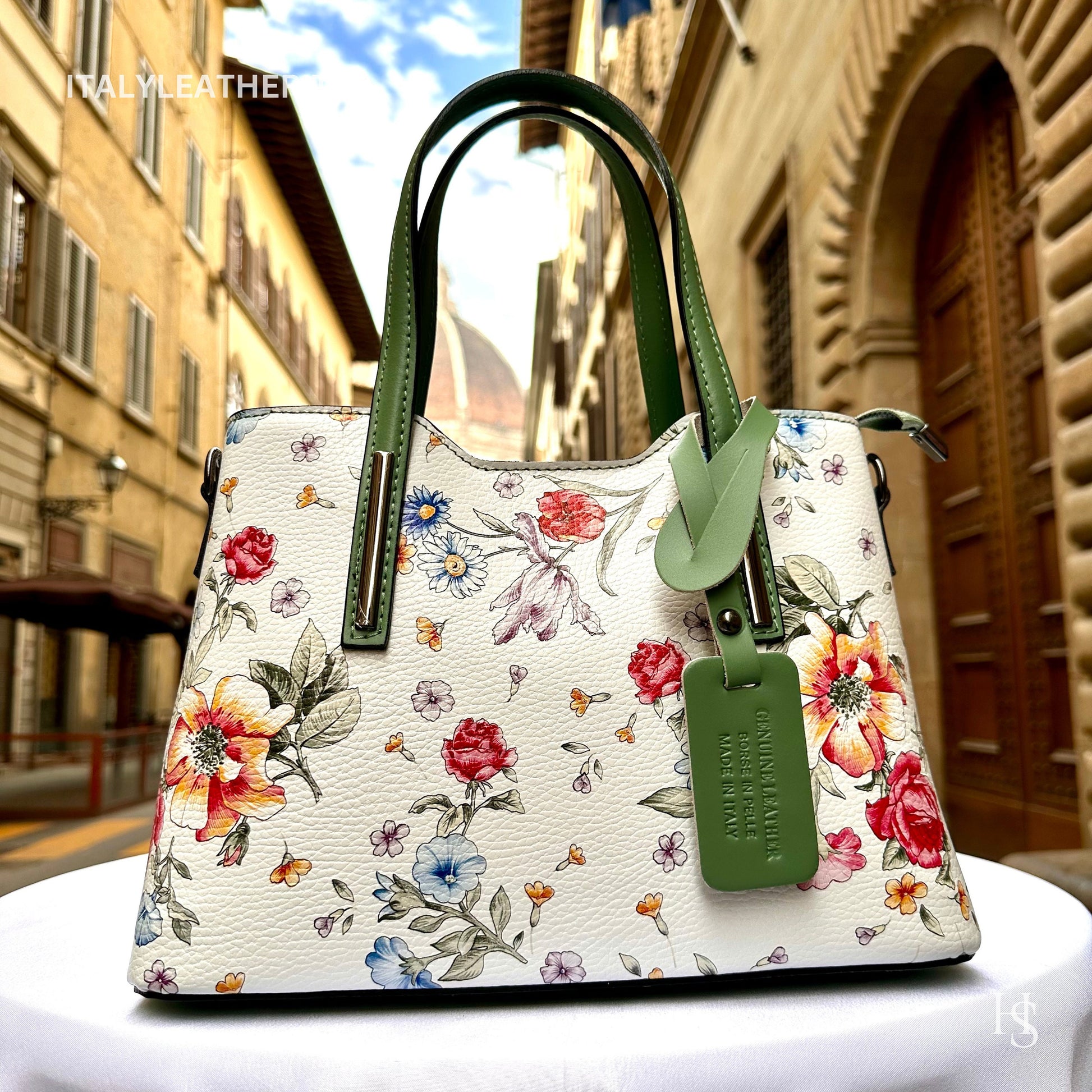 Italian Handmade Leather Bags For Woman l l Elegant Leather Tote From Florence || Made in Italy , Flower Purse
