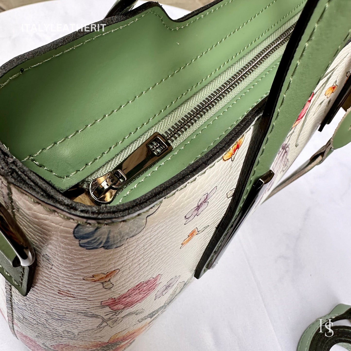 Italian Handmade Leather Bags For Woman l l Elegant Leather Tote From Florence || Made in Italy , Flower Purse