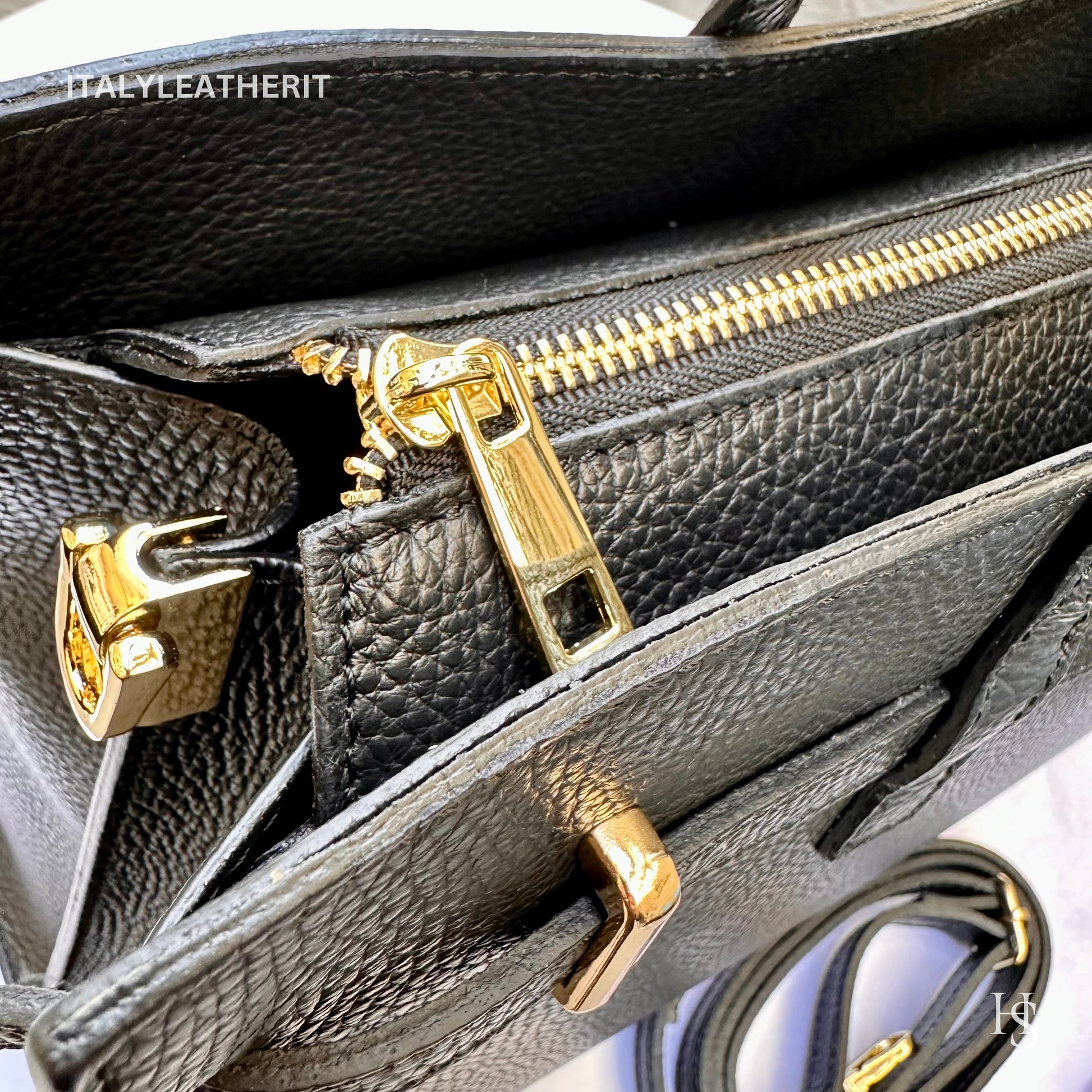 Italian Handmade Leather Bags for Women | Elegant Tote & Purse from Florence, made in Italy, Black Leather bag