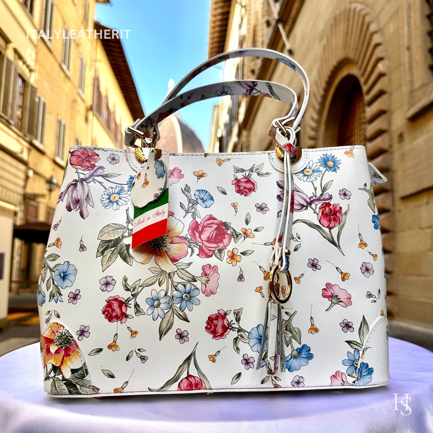 Italian Handmade Leather Bags For Woman l l Elegant Leather Tote From Florence || Made in Italy , Flower Purse