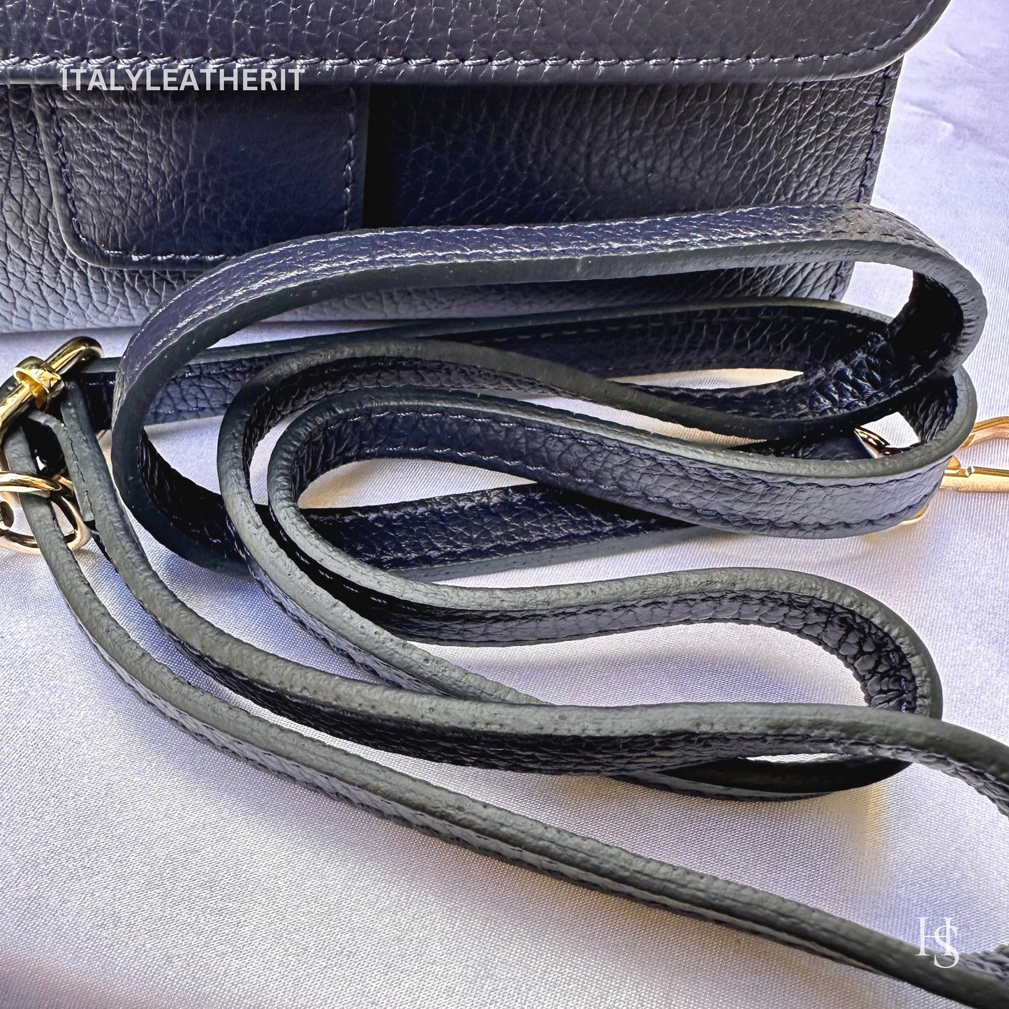 Italian Handmade Leather Bags For Women | Elegant Luxury Handbag From Florence, Navy Blue Purse