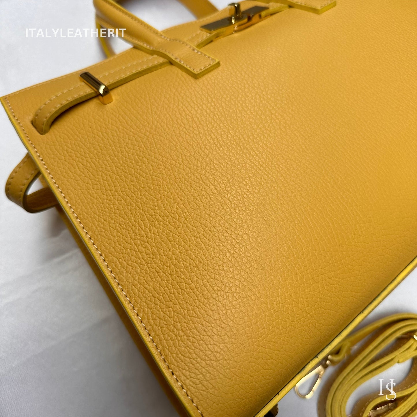 Italian Handmade Leather Bags for Women | Elegant Tote & Purse from Florence, made in Italy, Yellow Leather tote