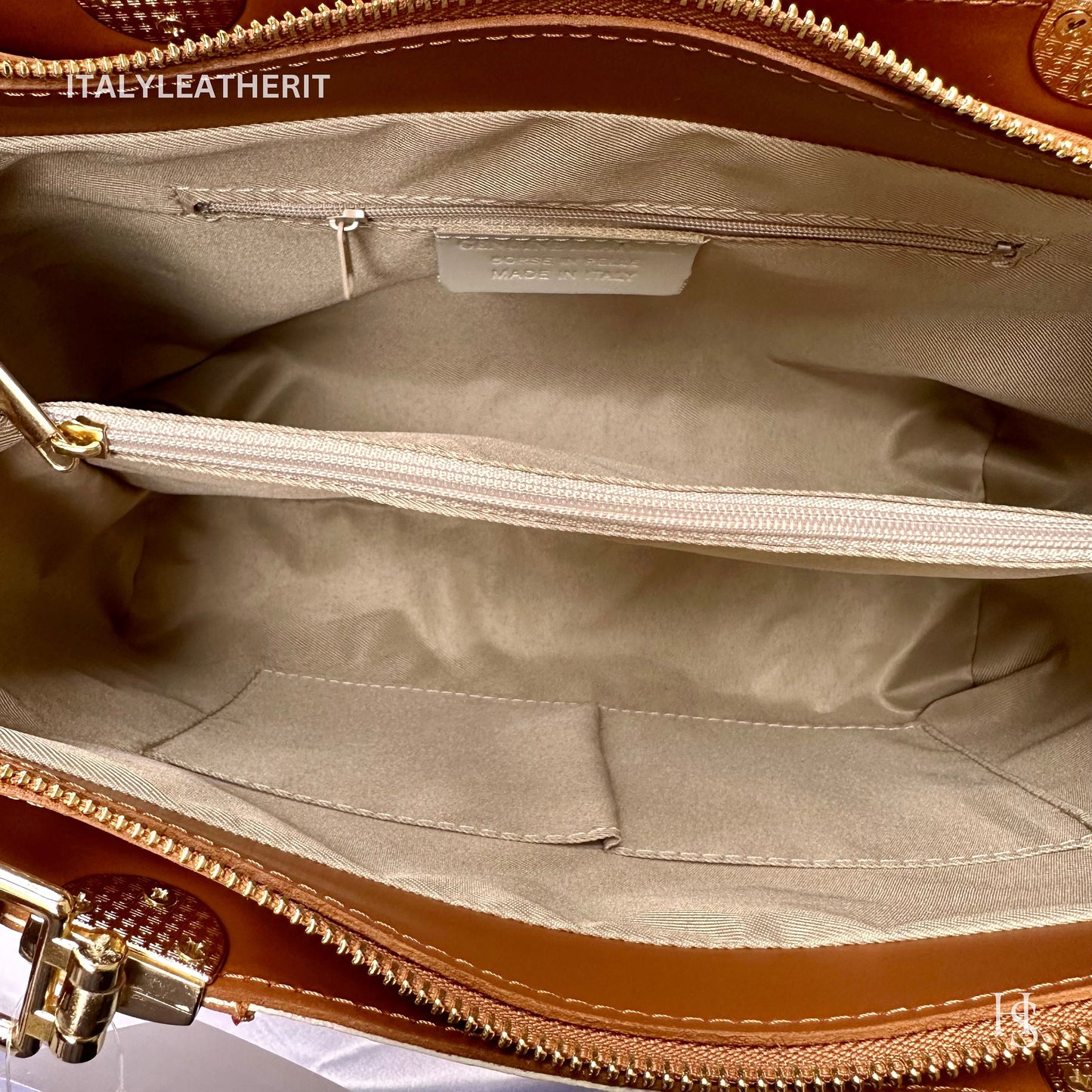 Italian Handmade Leather Bags For Woman l l Elegant Leather Tote From Florence || Made in Italy, Beige & Brown leather tote