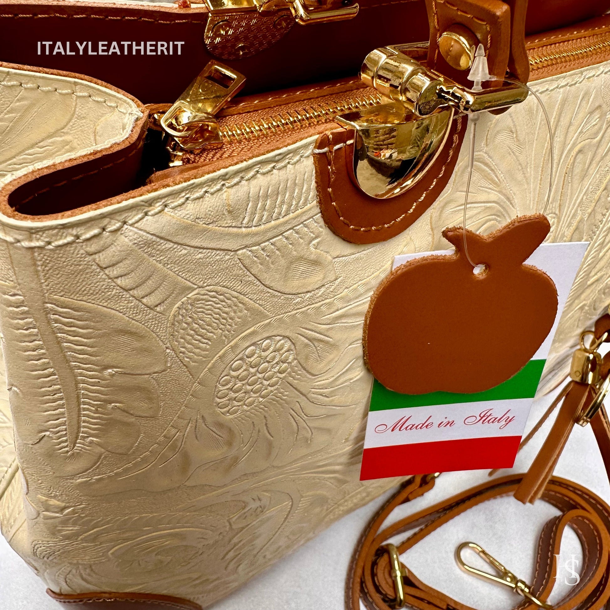 Italian Handmade Leather Bags For Woman l l Elegant Leather Tote From Florence || Made in Italy, Beige & Brown leather tote