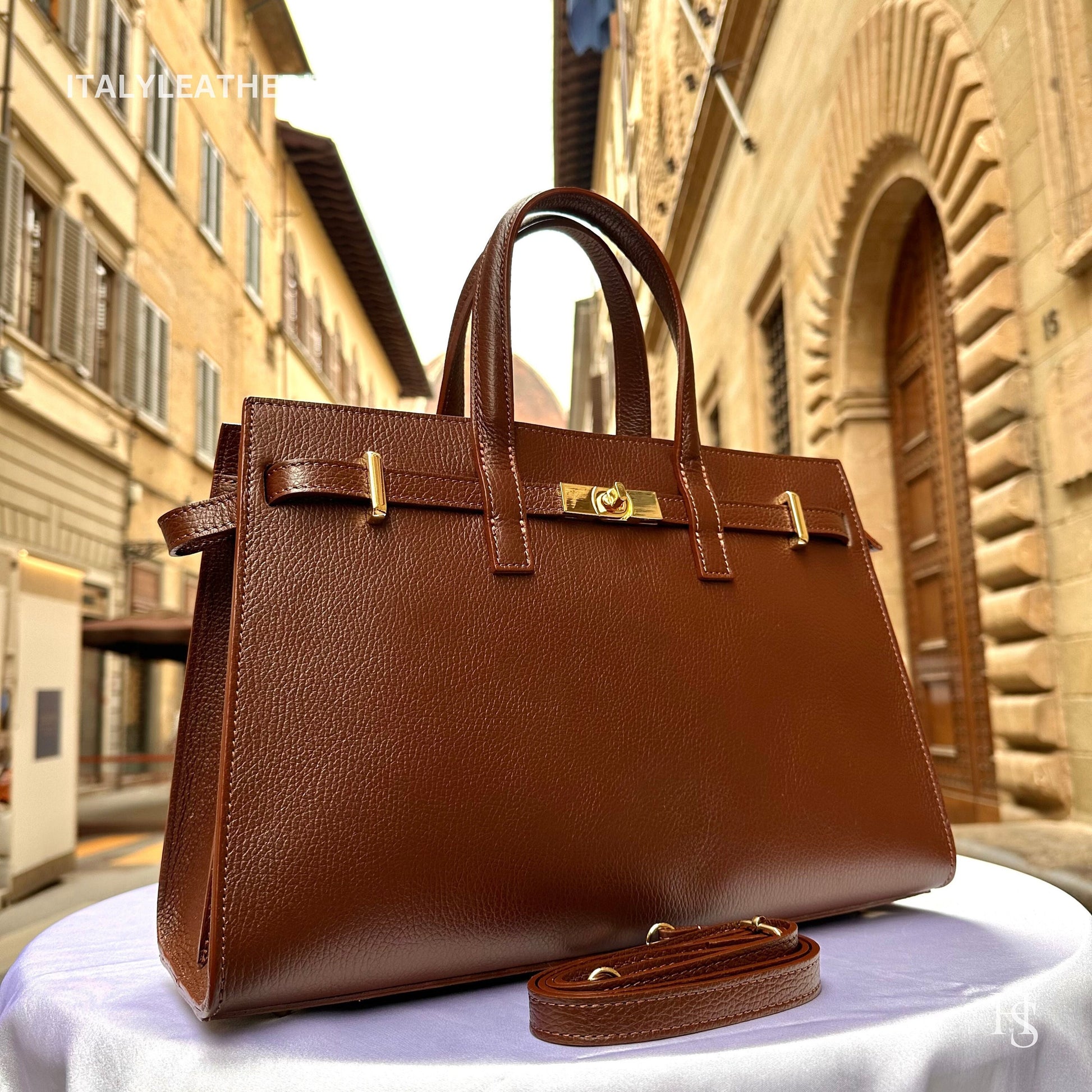 Italian Handmade Leather Bags for Women | Elegant Tote & Purse from Florence, made in Italy, Dark Brown Leather tote