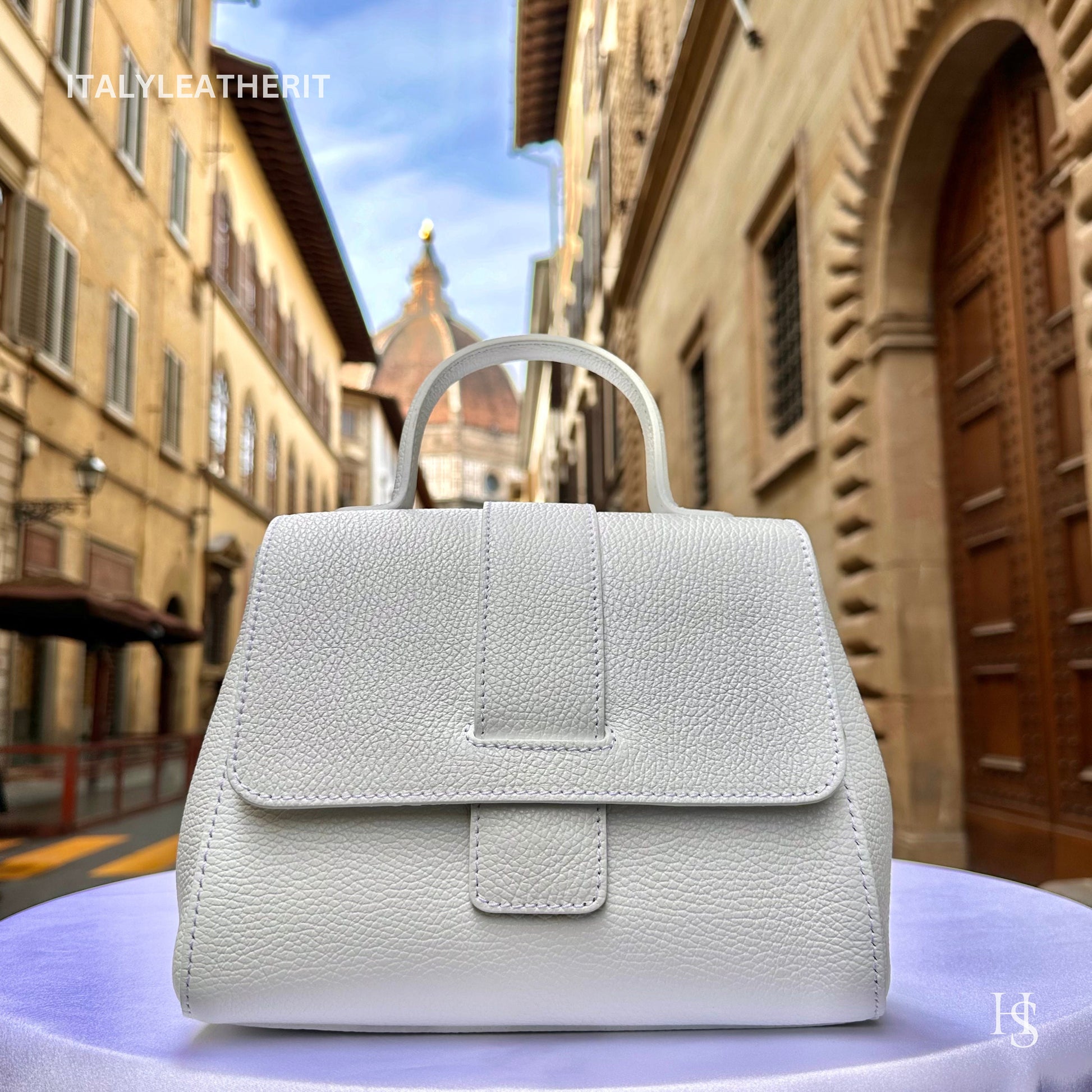 Italian Handmade Leather Bags For Women | Elegant White Leather Tote From Florence | Expertly Handcrafted in Italy