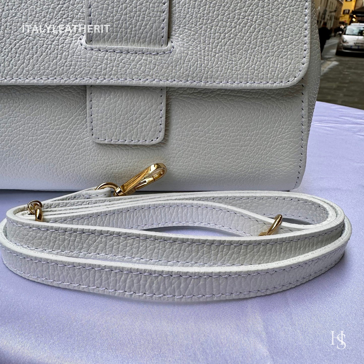 Italian Handmade Leather Bags For Women | Elegant White Leather Tote From Florence | Expertly Handcrafted in Italy