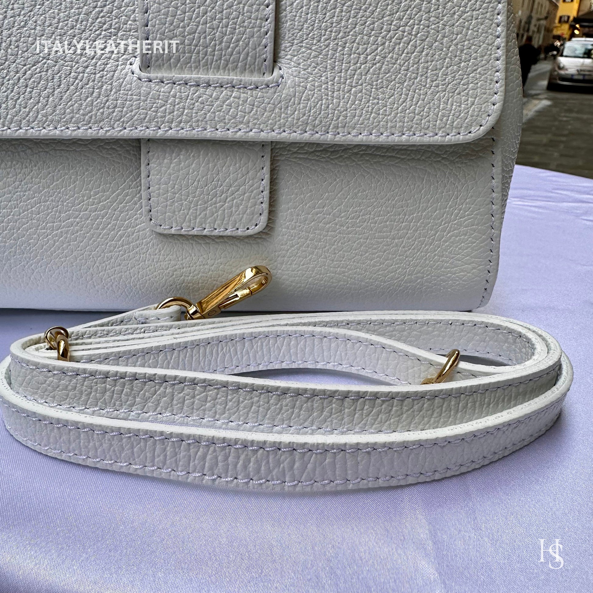Italian Handmade Leather Bags For Women | Elegant White Leather Tote From Florence | Expertly Handcrafted in Italy