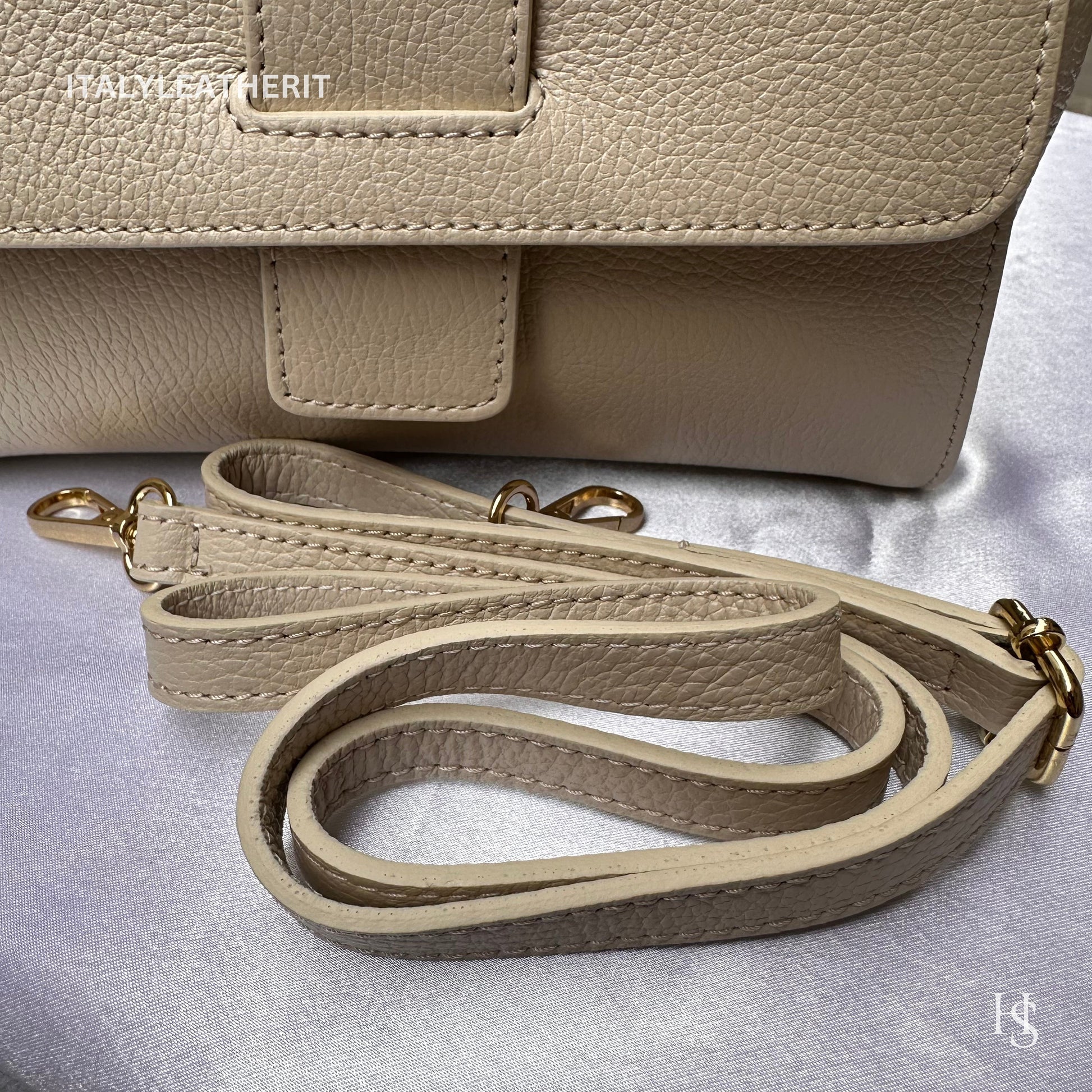 Italian Handmade Leather Bags For Women | Elegant Leather Tote From Florence | Made in Italy | Beige Leather Tote