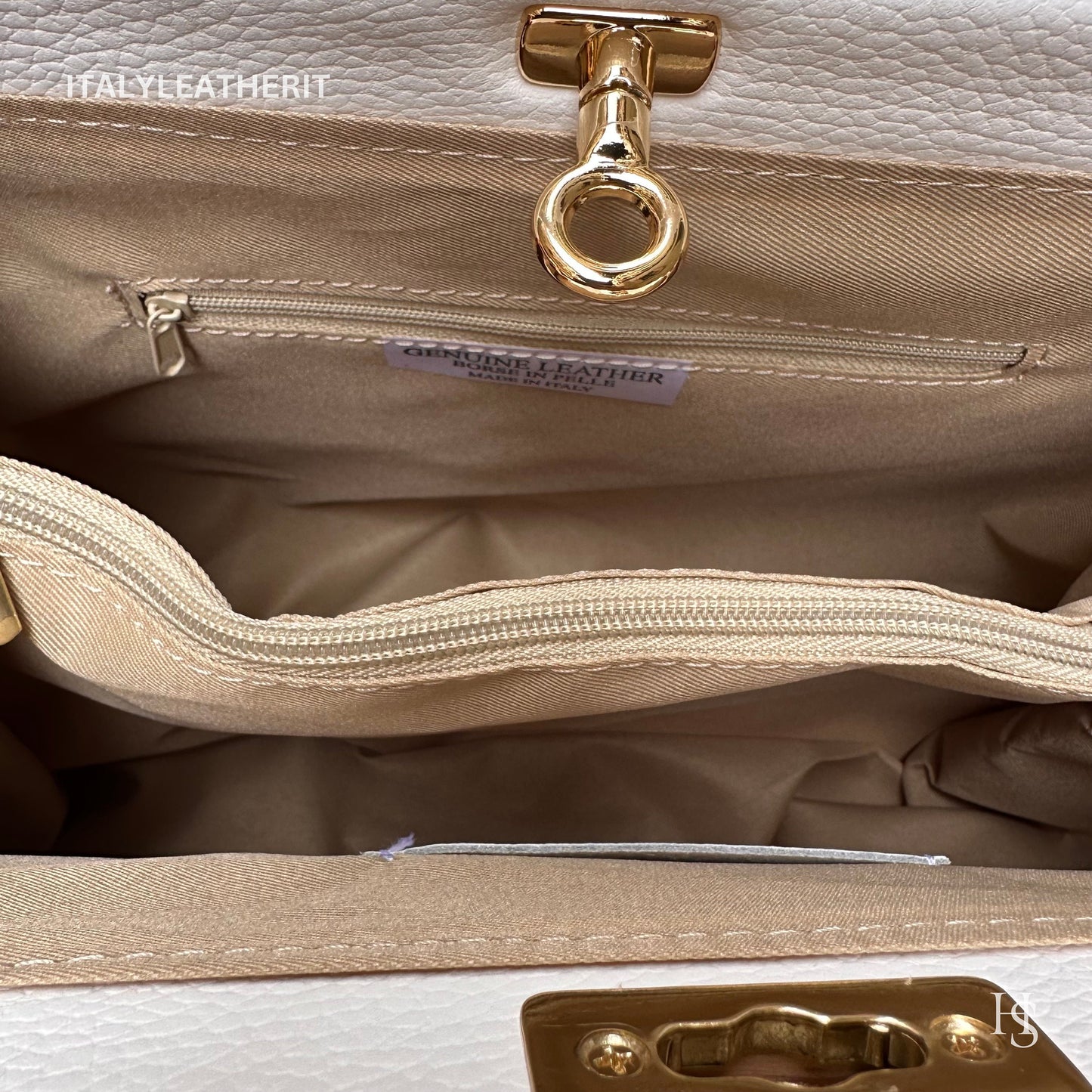 Italian Handmade Leather Bags For Women l Elegant Leather Tote From Florence, white bag, Lock bag