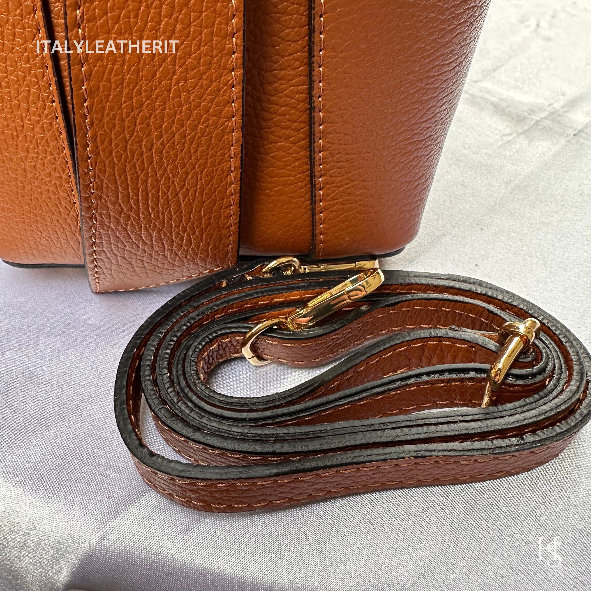 Italian Handmade Leather Bags For Women l l Elegant Leather Tote From Florence, Bucket bag, brown purse