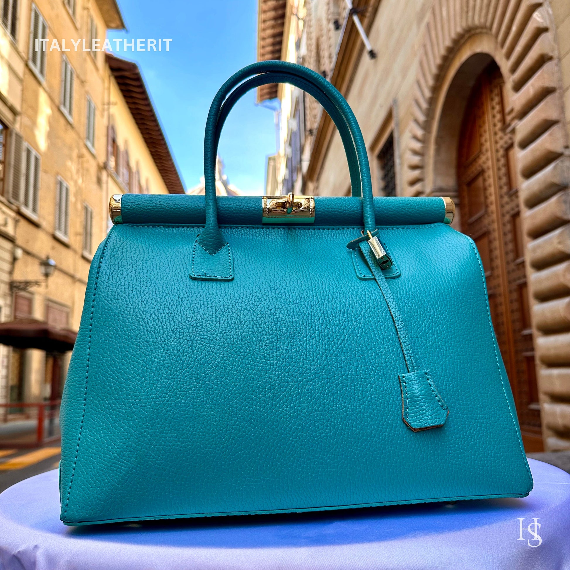 Italian Handmade Leather Bags For Women l Elegant Leather Tote From Florence, Lock bag, Tiffany bag