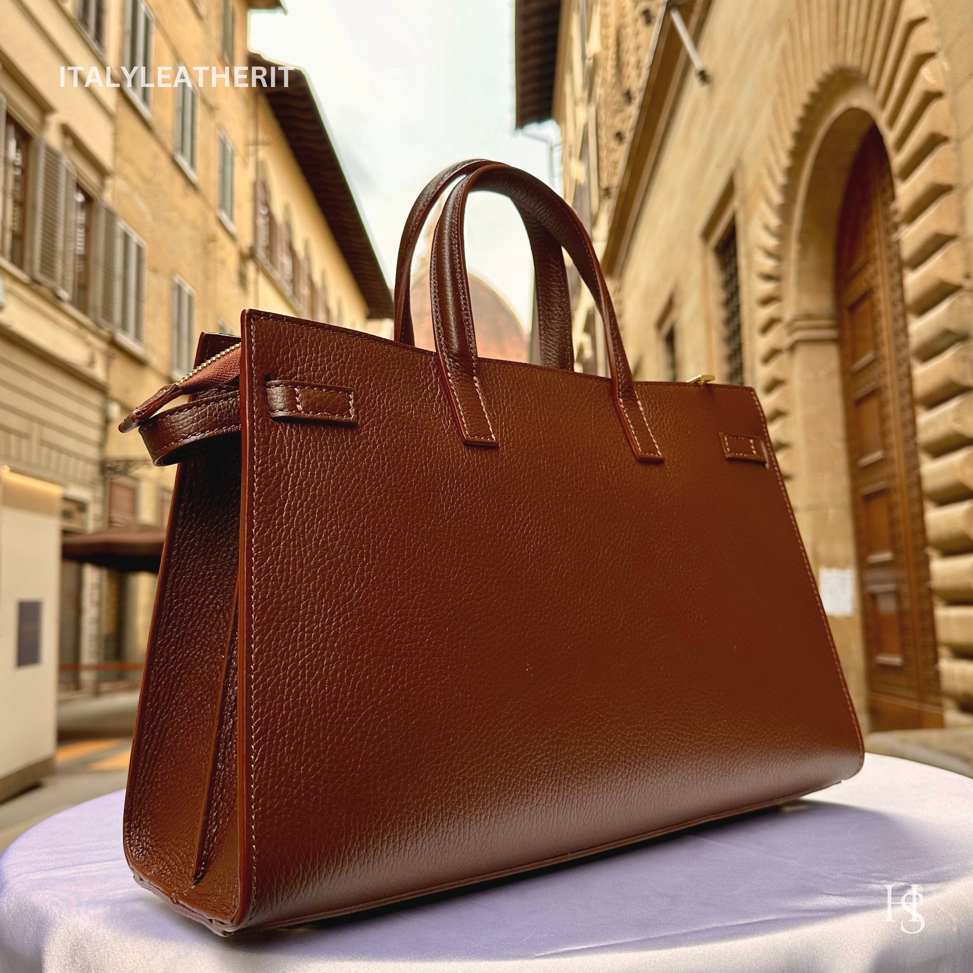 Italian Handmade Leather Bags for Women | Elegant Tote & Purse from Florence, made in Italy, Dark Brown Leather tote