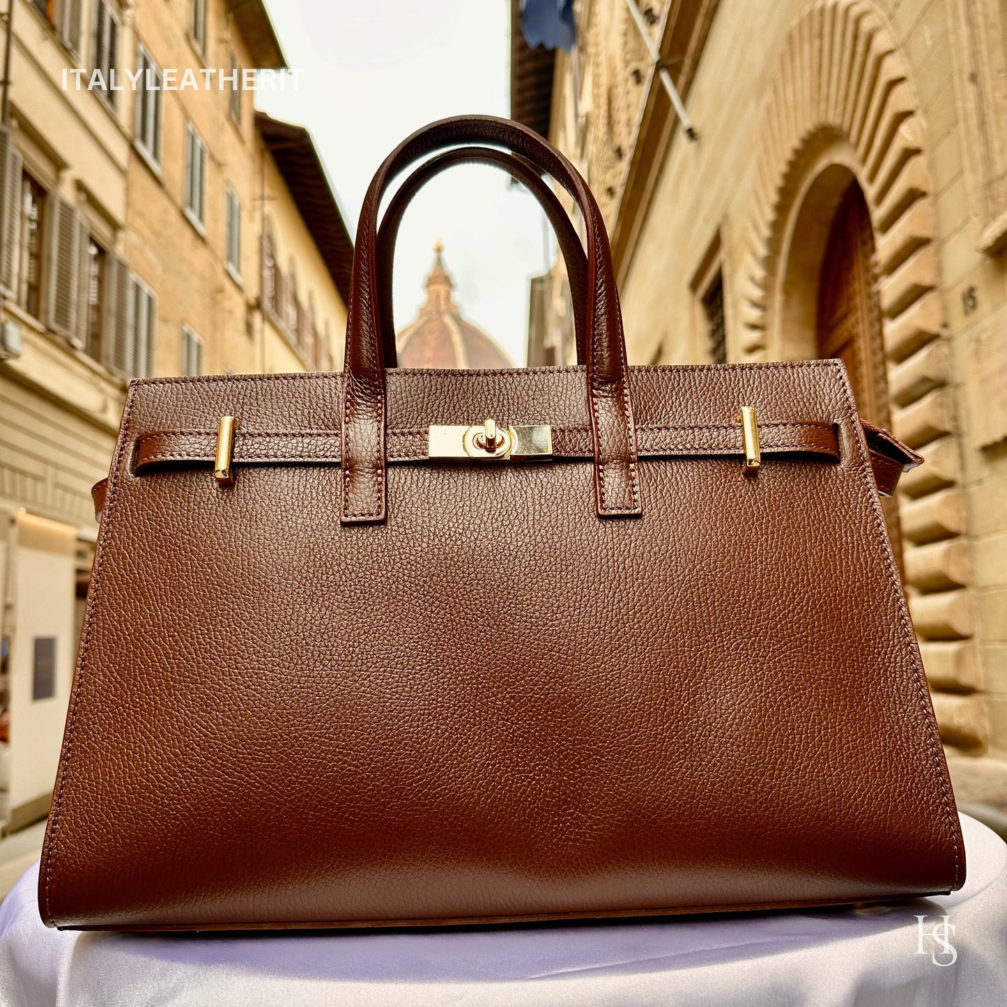 Italian Handmade Leather Bags for Women | Elegant Tote & Purse from Florence, made in Italy, Dark Brown Leather tote