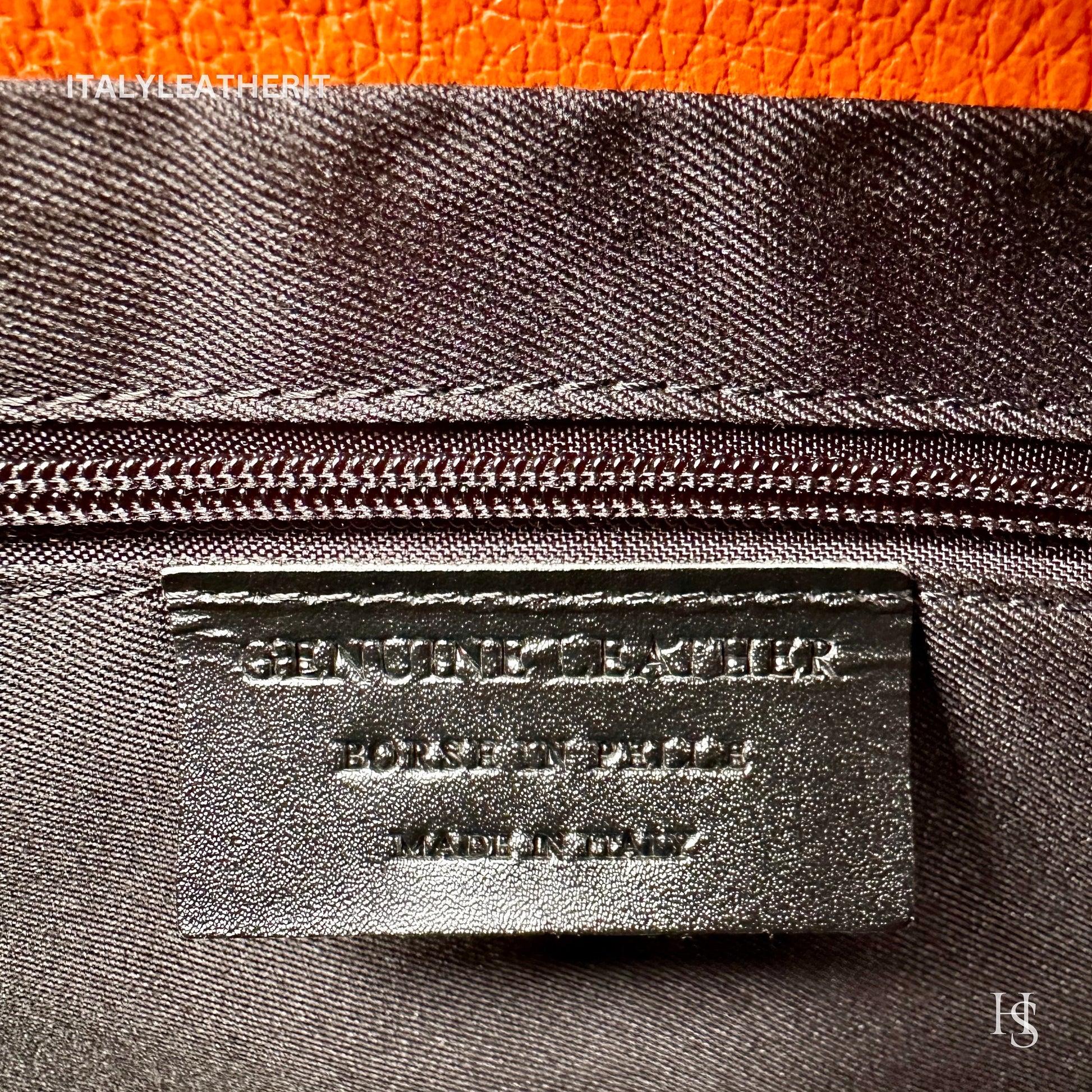 Italian Handmade Leather Bags for Women | Elegant Tote & Purse from Florence, made in Italy, Orange Leather tote