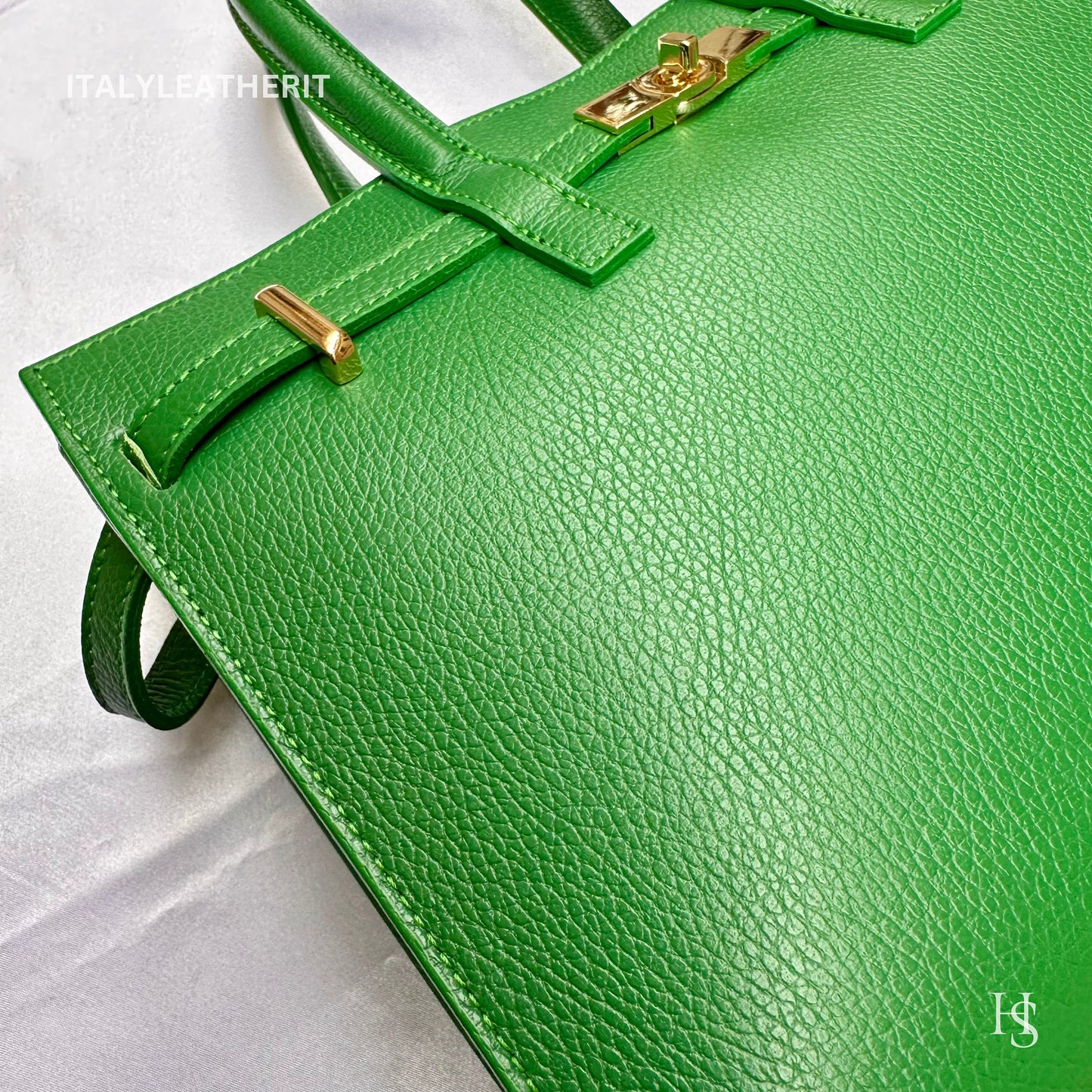 Italian Handmade Leather Bags for Women | Elegant Tote & Purse from Florence, made in Italy, Green Leather tote