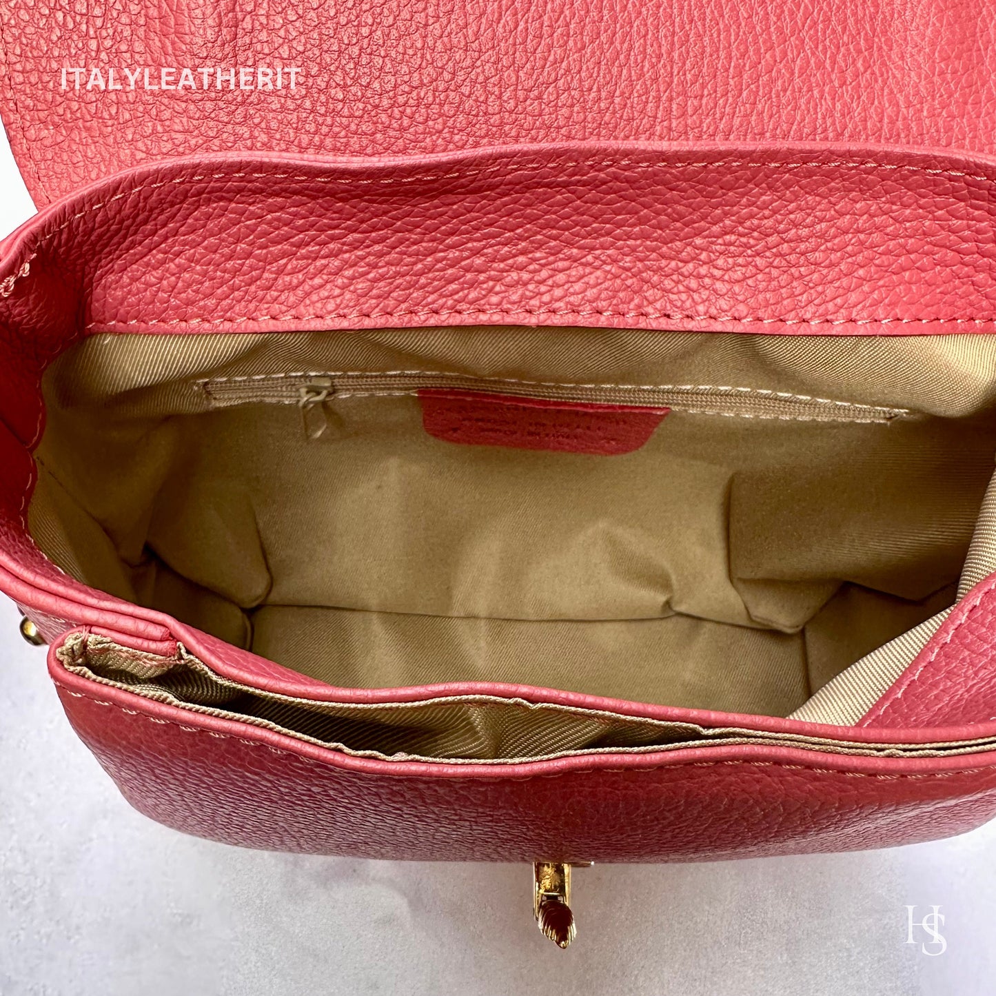 Italian Handmade Leather Bags For Women l l Elegant Leather Tote From Florence with bee-shaped lobster clasp closure