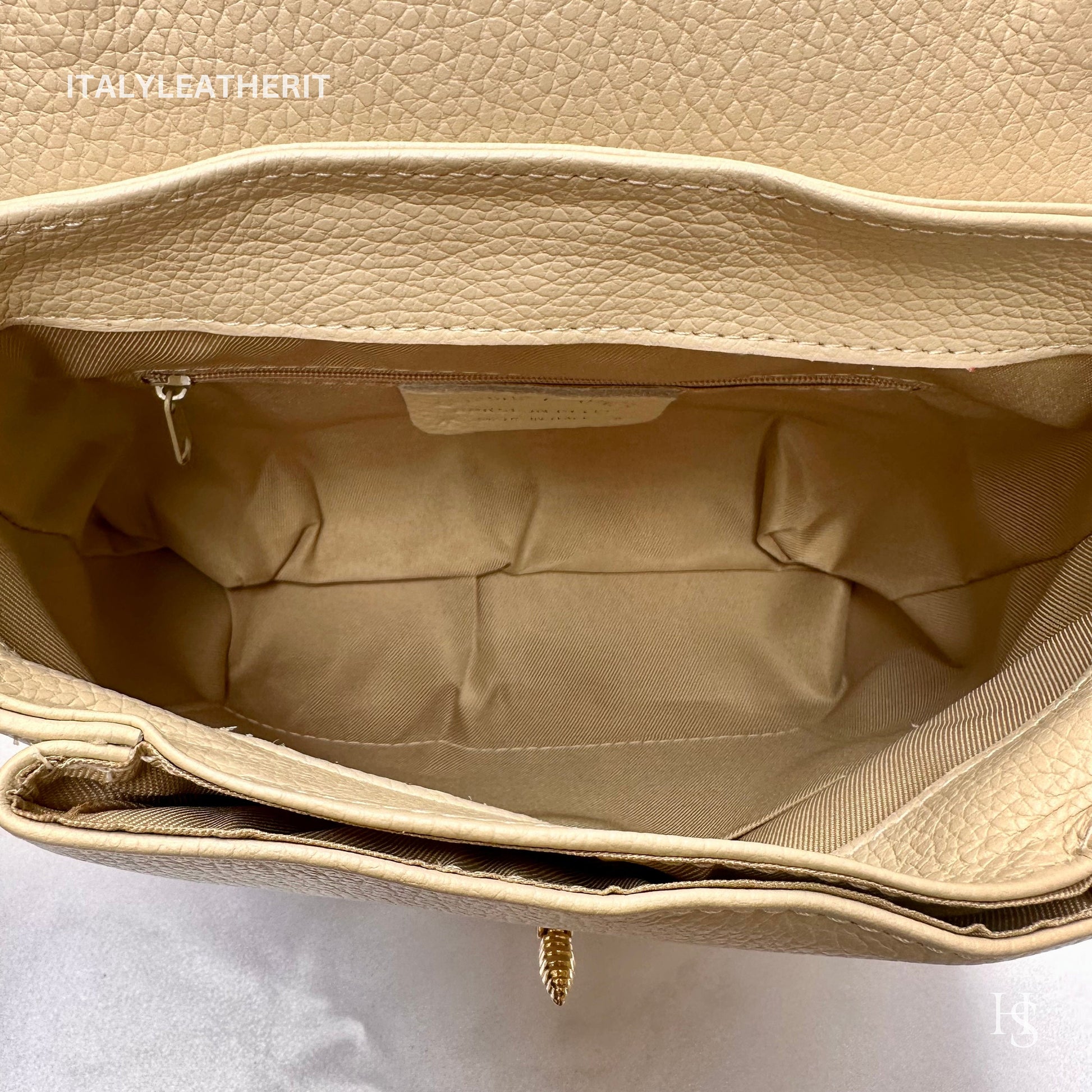 Italian Handmade Leather Bags For Women l l Elegant Leather Tote From Florence with bee-shaped lobster clasp closure