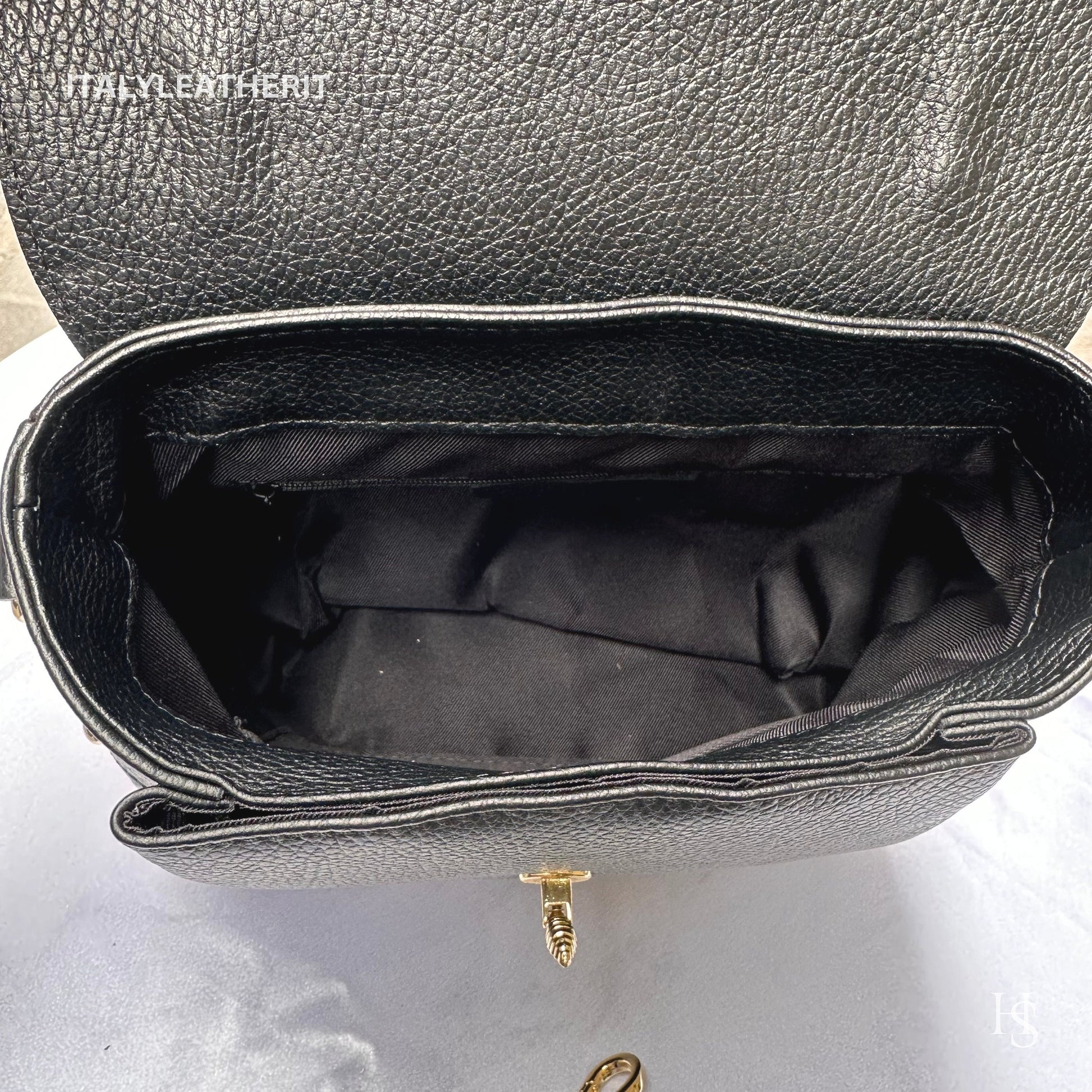 Borse da donna in pelle fatte a mano in Italia l l Elegante borsa in pelle da Firenze con chiusura a moschettone a forma di ape